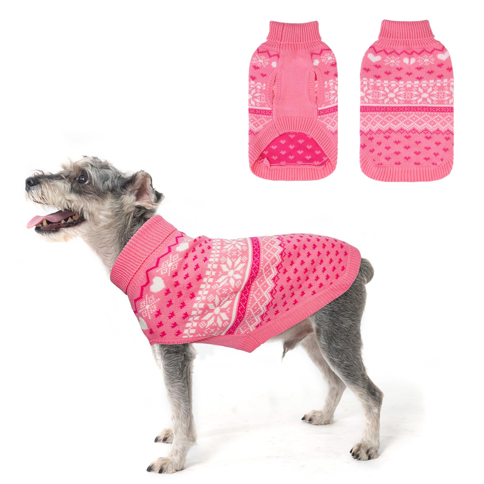 Scenereal Dog Sweaters For Small Medium Large Dogs, Turtleneck Pullover For Christmas Winter Holiday, Snowflake Coat Dog Clothes