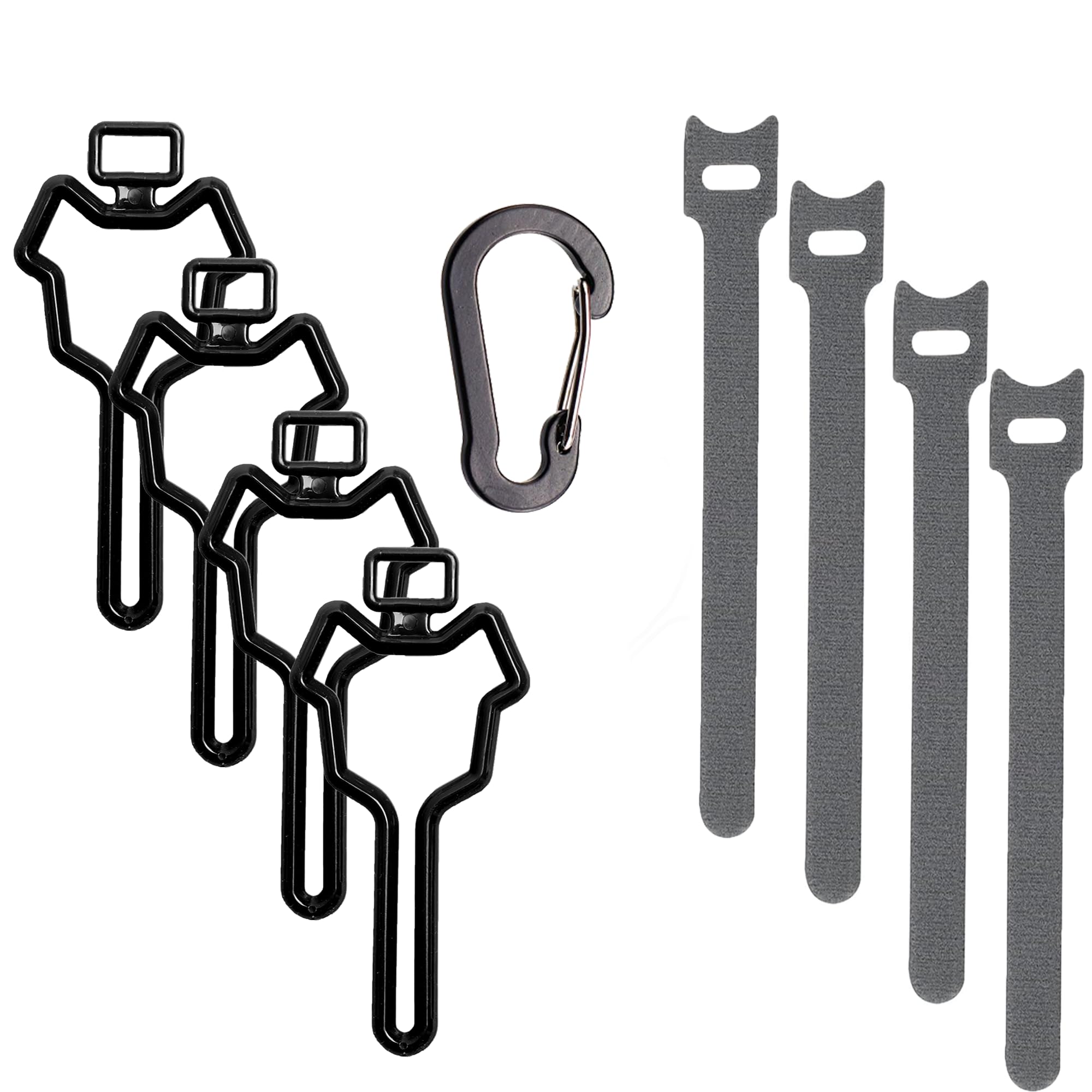 Dog Poop Bag Holder, Waste Bag Holder, Dog Poop Bag Carrier, Hand Free Holder (4 Pack, Black)