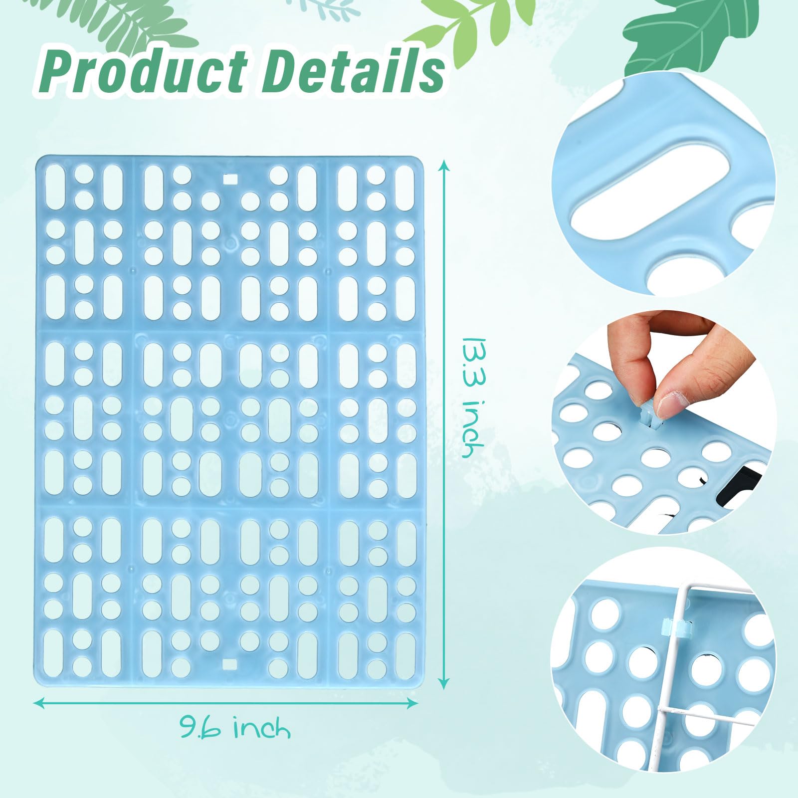 Haull 16 Pcs Plastic Rabbit Cage Mat, Small Animal Feet Pad Resting Pads For Pet Hamster Rat Chinchilla Guinea Pig, Bunny Cage M