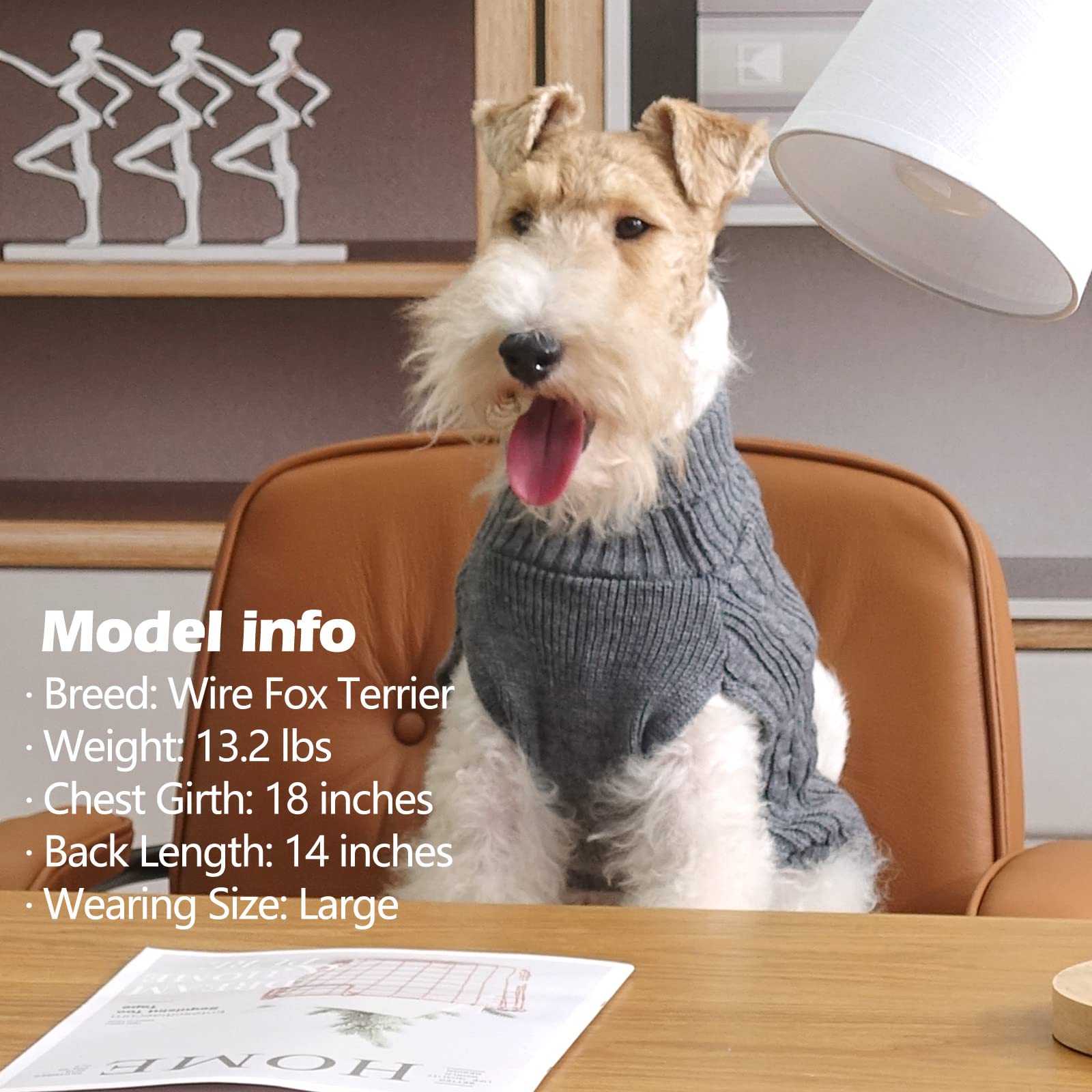 Kyeese Medium Dog Sweaters With Gingham Doggie Pullover Sweater Knitwear Knit Warm Pet Coat For Fall Winter