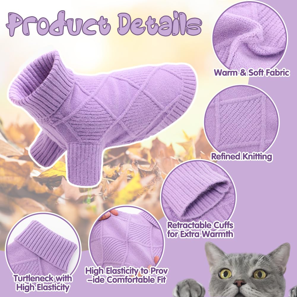 Emust Large Dog Sweater, Cozy Dog Sweaters For Large Dogs With Sleeves, Stretchable Dog Clothes For Christmas & Holiday, Purple