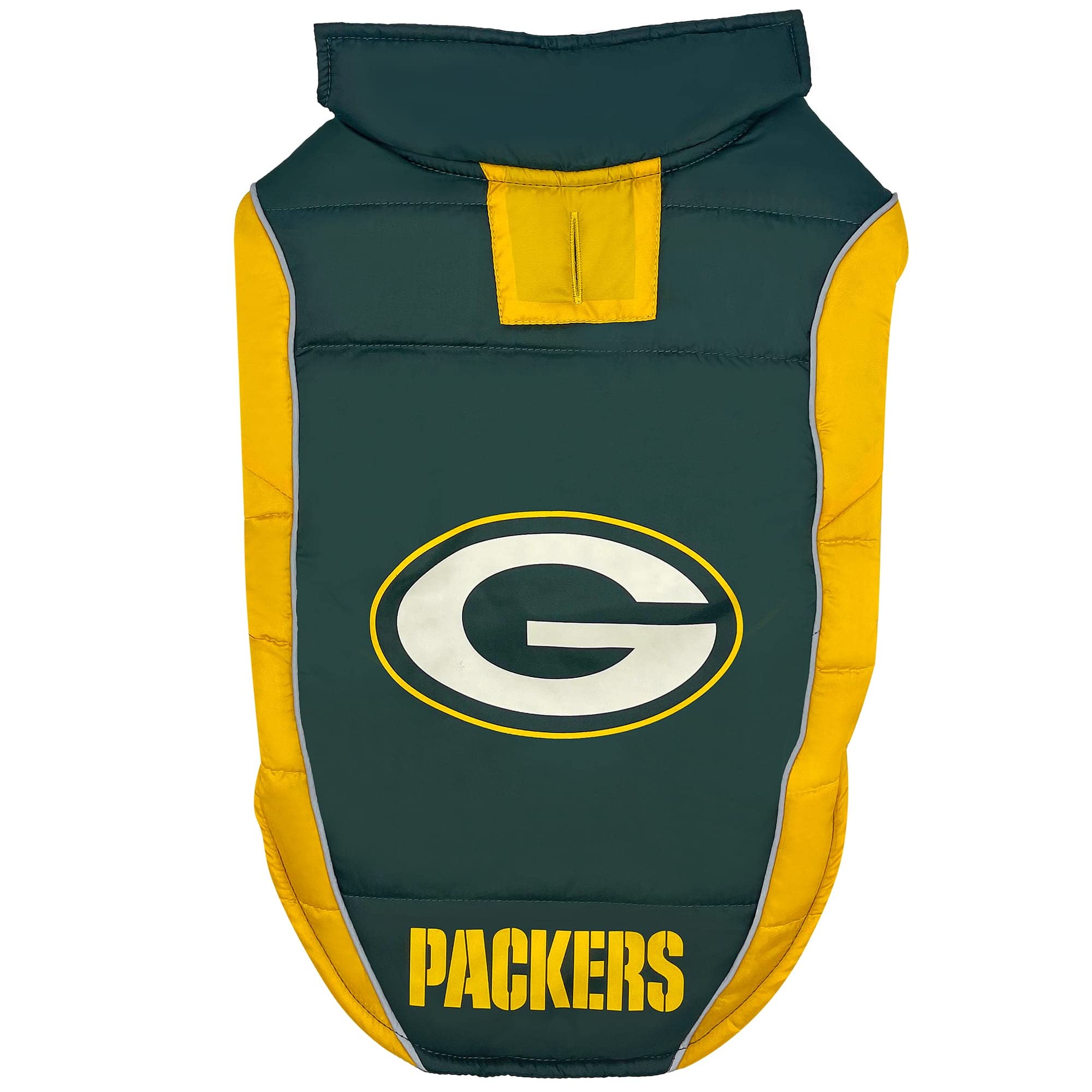 Nfl Green Bay Packers Puffer Vest For Dogs & Cats, Size Medium. Warm, Cozy, And Waterproof Dog Coat, For Small And Large Dogs/Ca