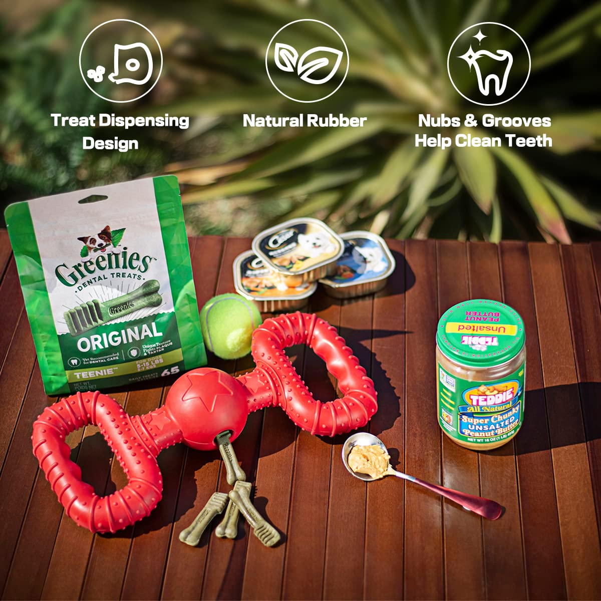 BiteKing Natural Rubber Dog Toys for Medium Aggressive Chewers - Lifetime Replacement - Tough Tug War Dog Toy for Medium Dogs To