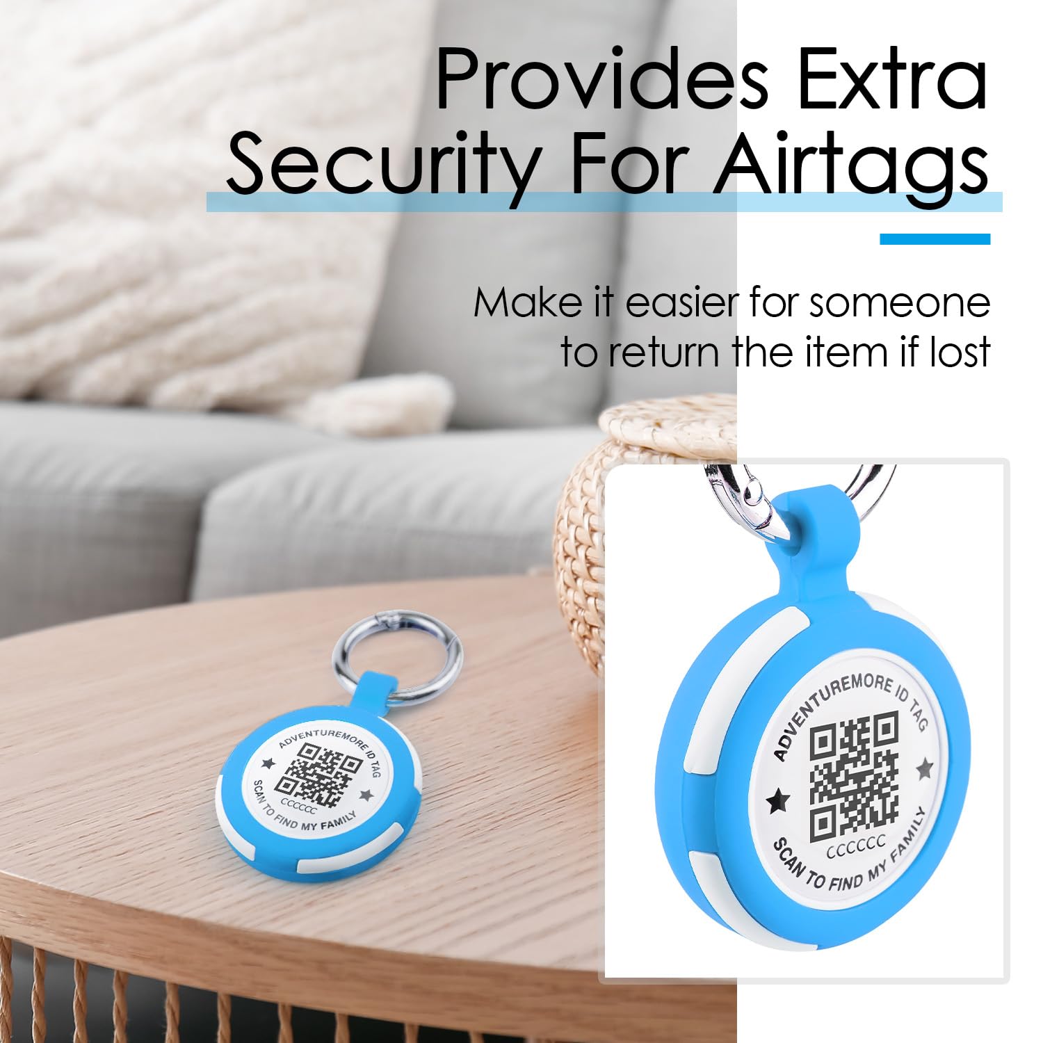 Adventuremore Air Tags Holder 4 Pack With Qr Code Smart Pet Id Case, Waterproof, Dustproof, Anti-Lost O-Ring For Pets, Bag, Key