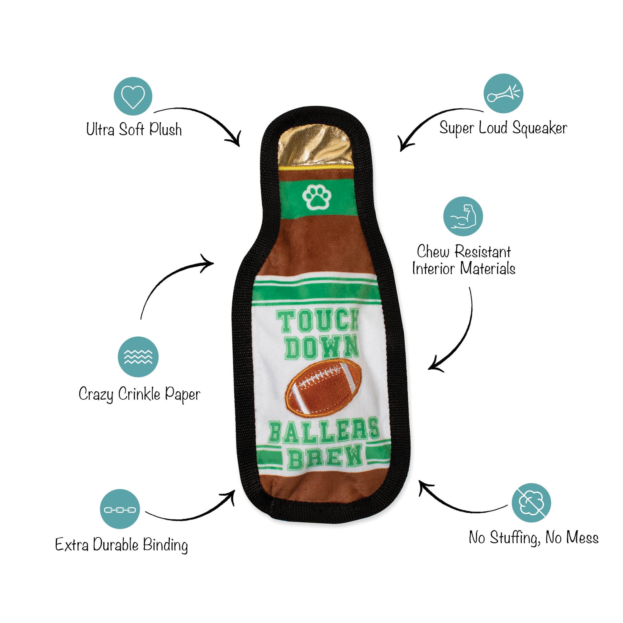 Fringe Studio Plush Dog Toy, Durable, Tailgates And Touchdowns, Pet Shop Collection (729085)