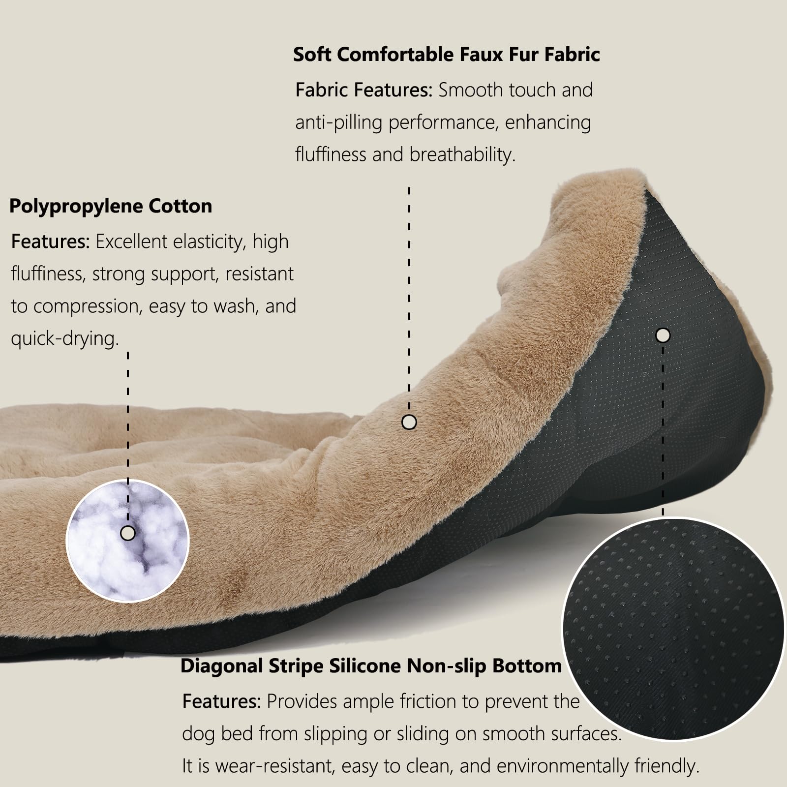 Dog Beds For Large Sized Dog Washable Fit Metal Crates Machine Washable 36 Inch Pet Crate Pad With Anti-Slip Bottom,Extra Soft K