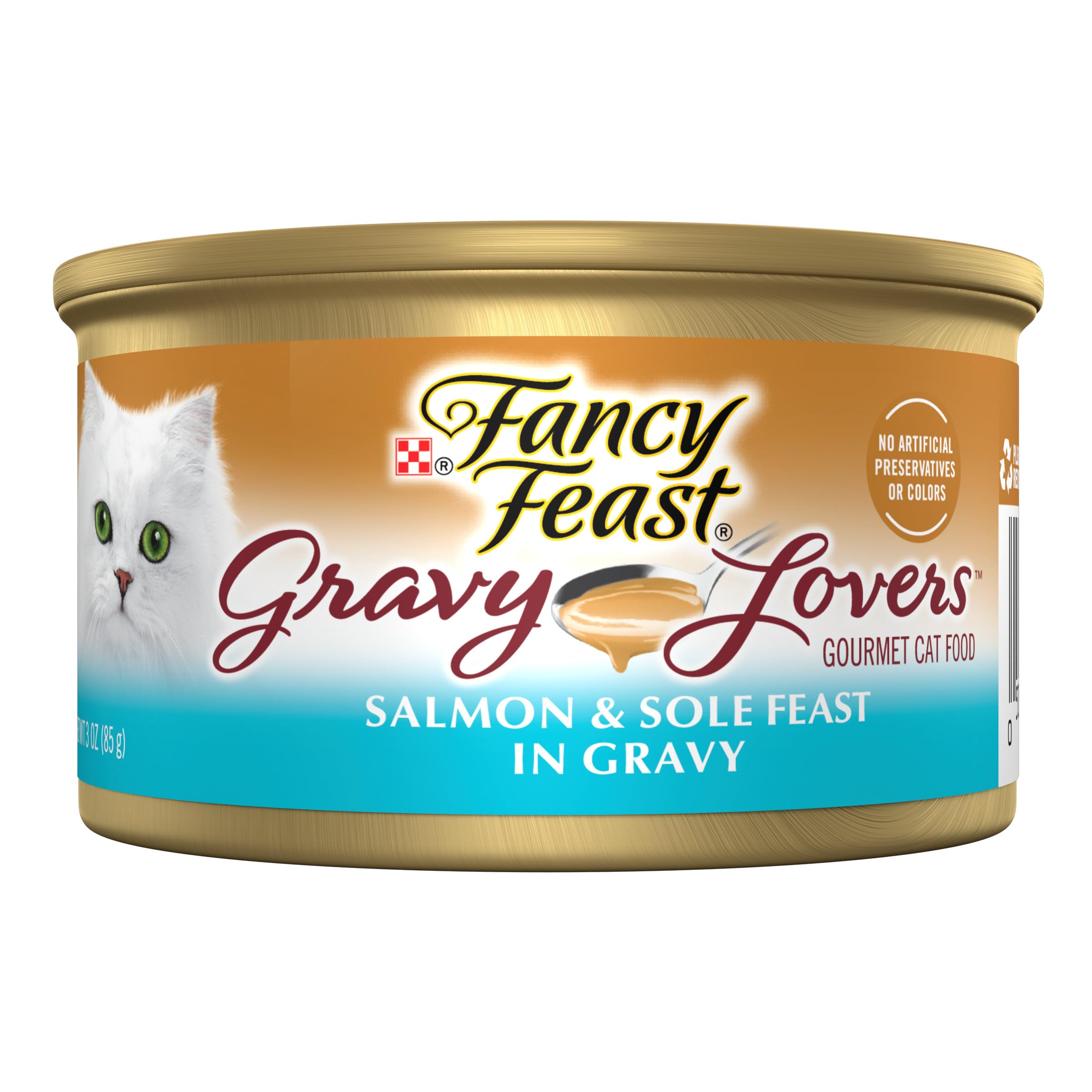 Purina Fancy Feast Gravy Lovers Salmon and Sole Feast Grilled Gourmet Cat Food in Wet Cat Food Gravy - (Pack of 24) 3 oz. Cans