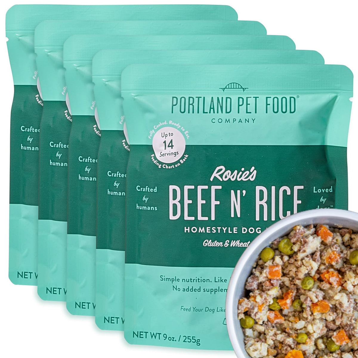 Crafted By Humans Loved By Dogs Portland Pet Food Company Human-Grade Dog Food Pouch - Mixer, Topper, And Rotational Meal (Rosie