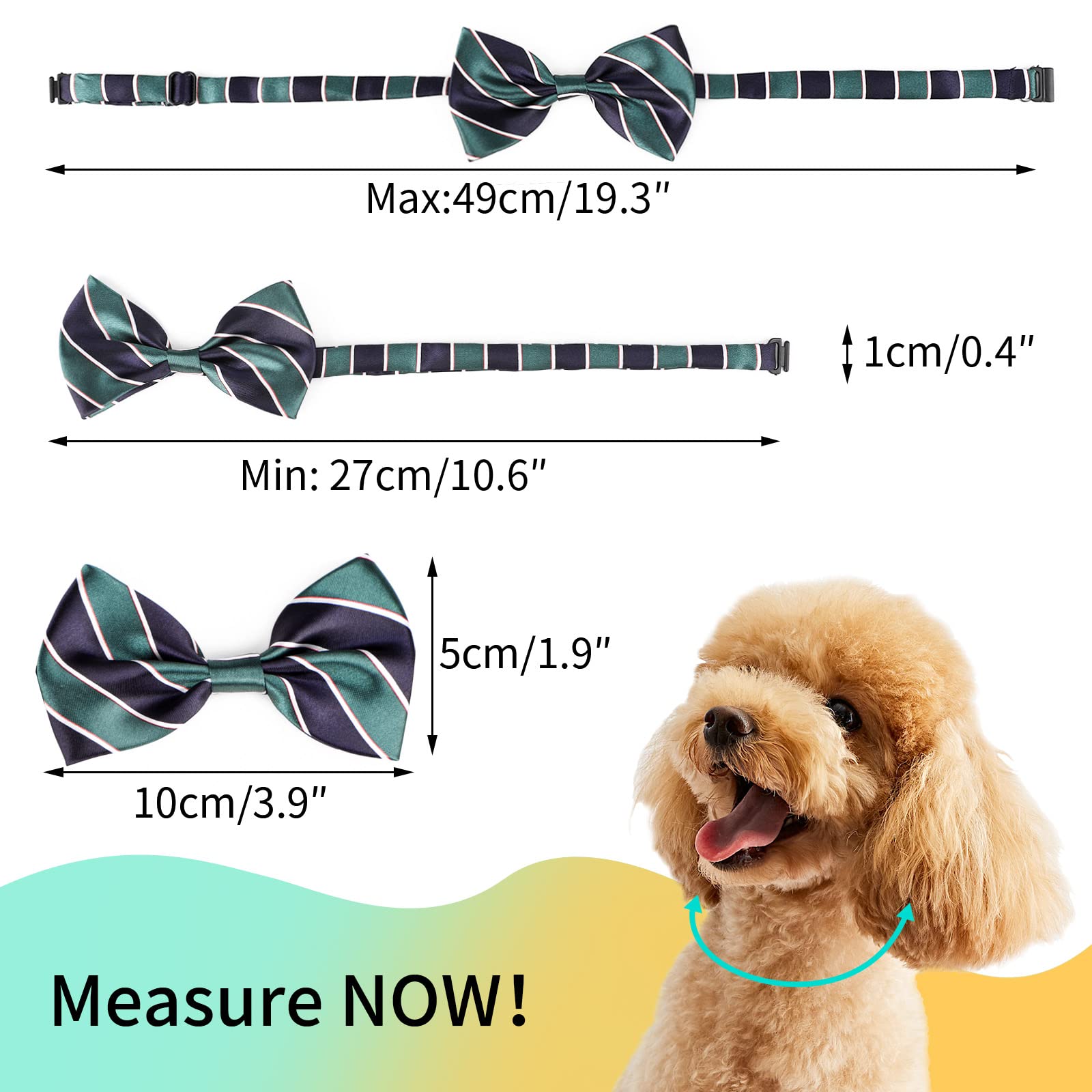 Segarty Dog Bow Ties, 6 PCS Pet Neck Bows, Bulk Pet Bowties with Adjustable Collar, Grooming Bowknot for Holiday Birthday Valent