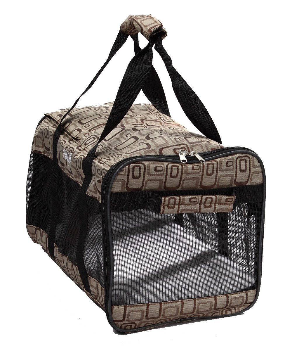 Pet Life Airline Approved Ultra-Comfort Designer Collapsible Travel Fashion Pet Dog Carrier, Medium, Plaid Design