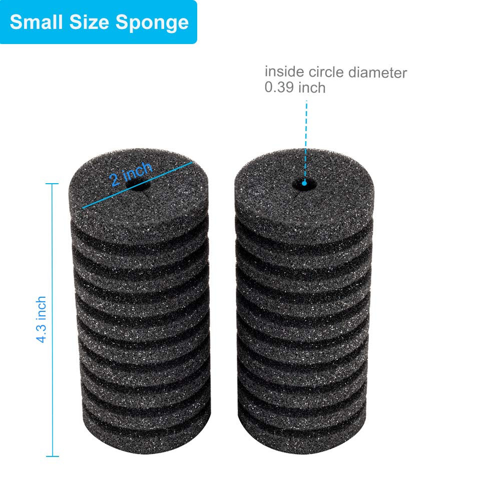 hygger Replacement Sponges for Aquarium Double Sponge Filter - Pack of 4, Size S