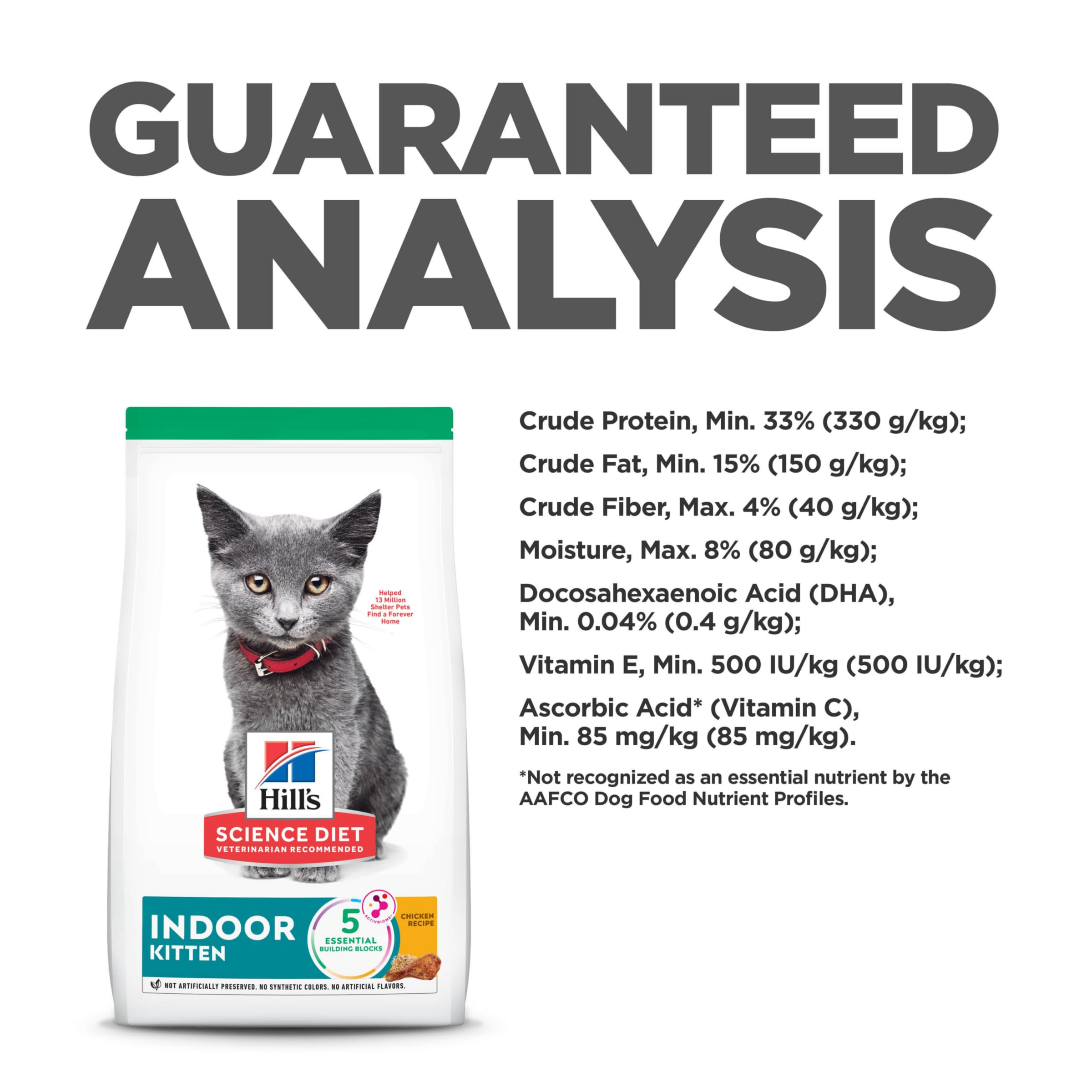 Hills Science Diet Dry Cat Food, Kitten, Indoor, Chicken Recipe, 7 lb. Bag