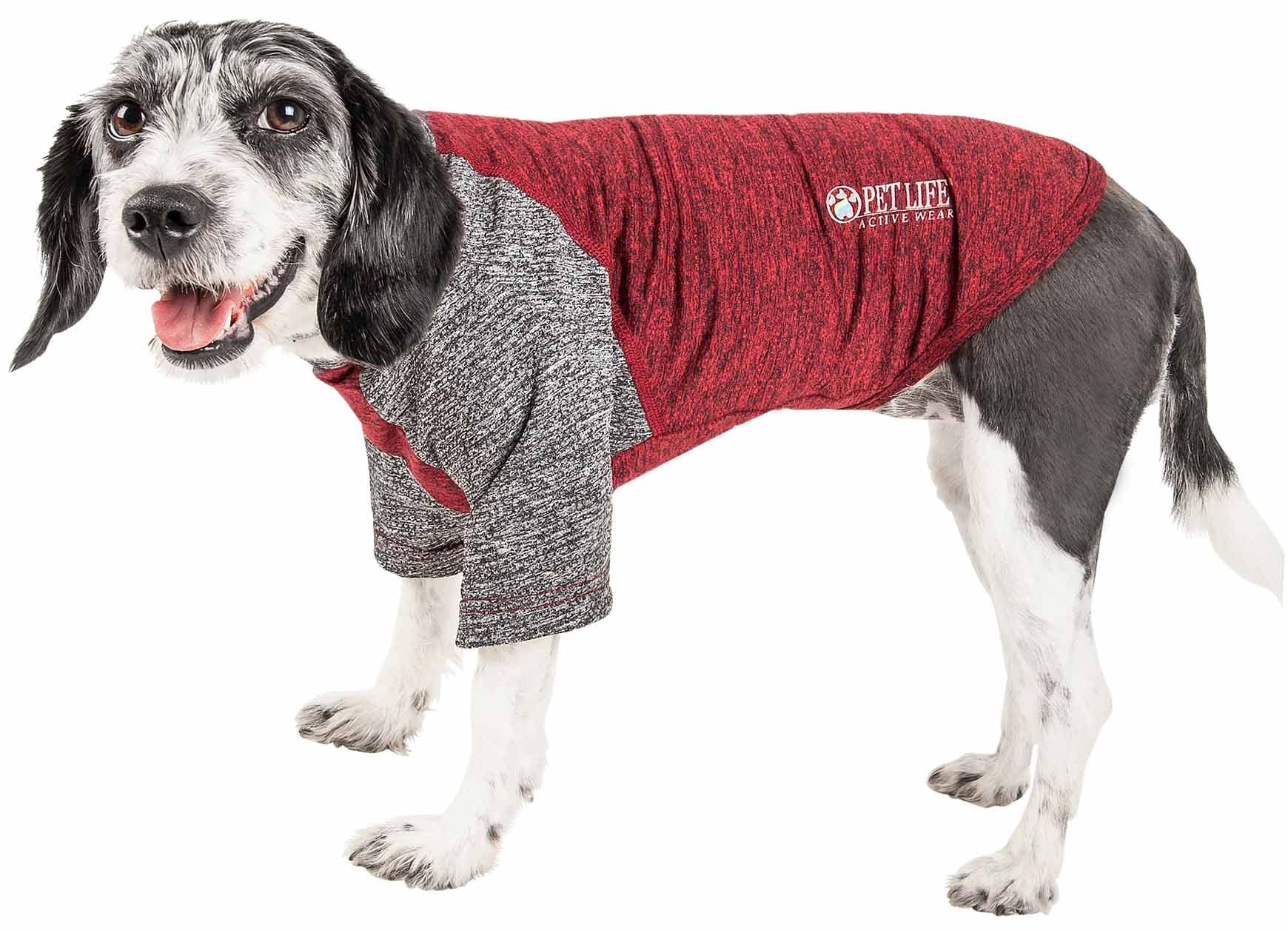 Pet Life ® Active 'Hybreed' 4-Way Stretch Two-Toned Performance Dog T-Shirt X-Large