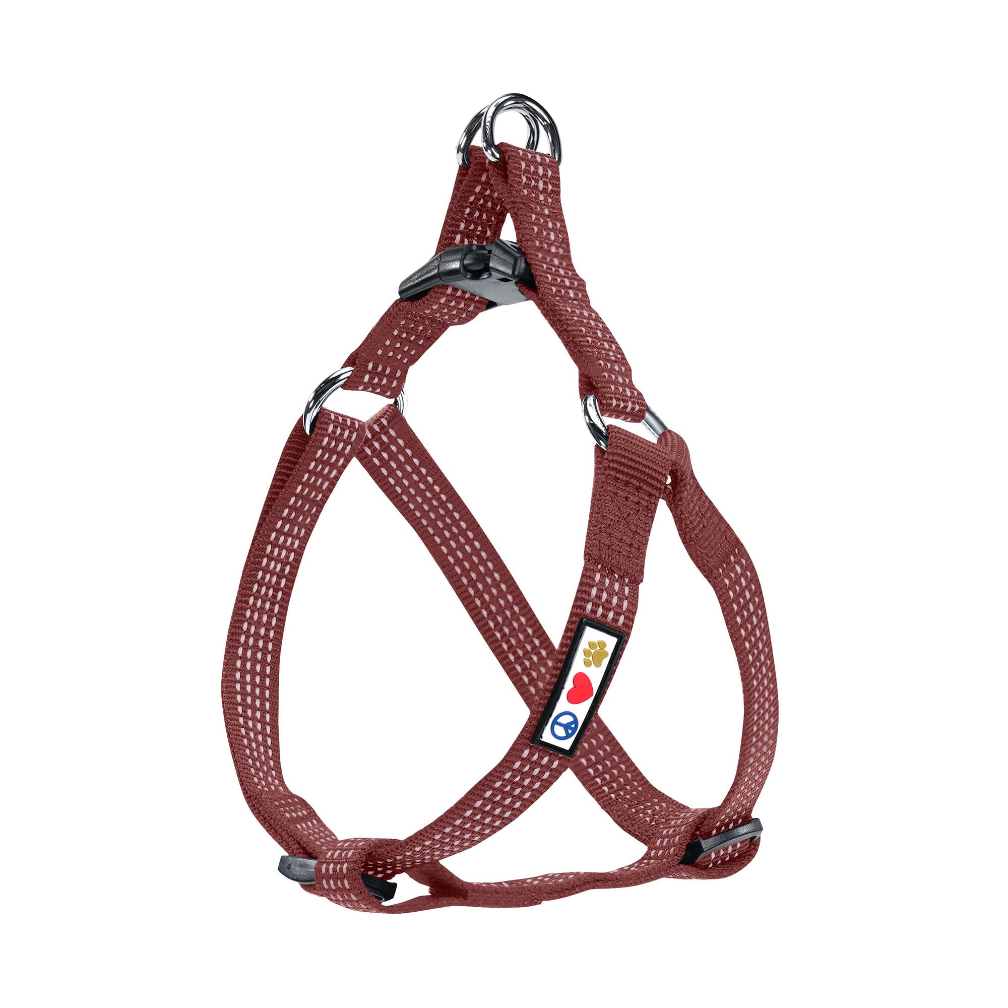 Pawtitas Dog Harness - Medium Sized, Marsala Brown, Step-In, Adjustable, Reflective Vest For Senior Dogs To Puppies - Size S