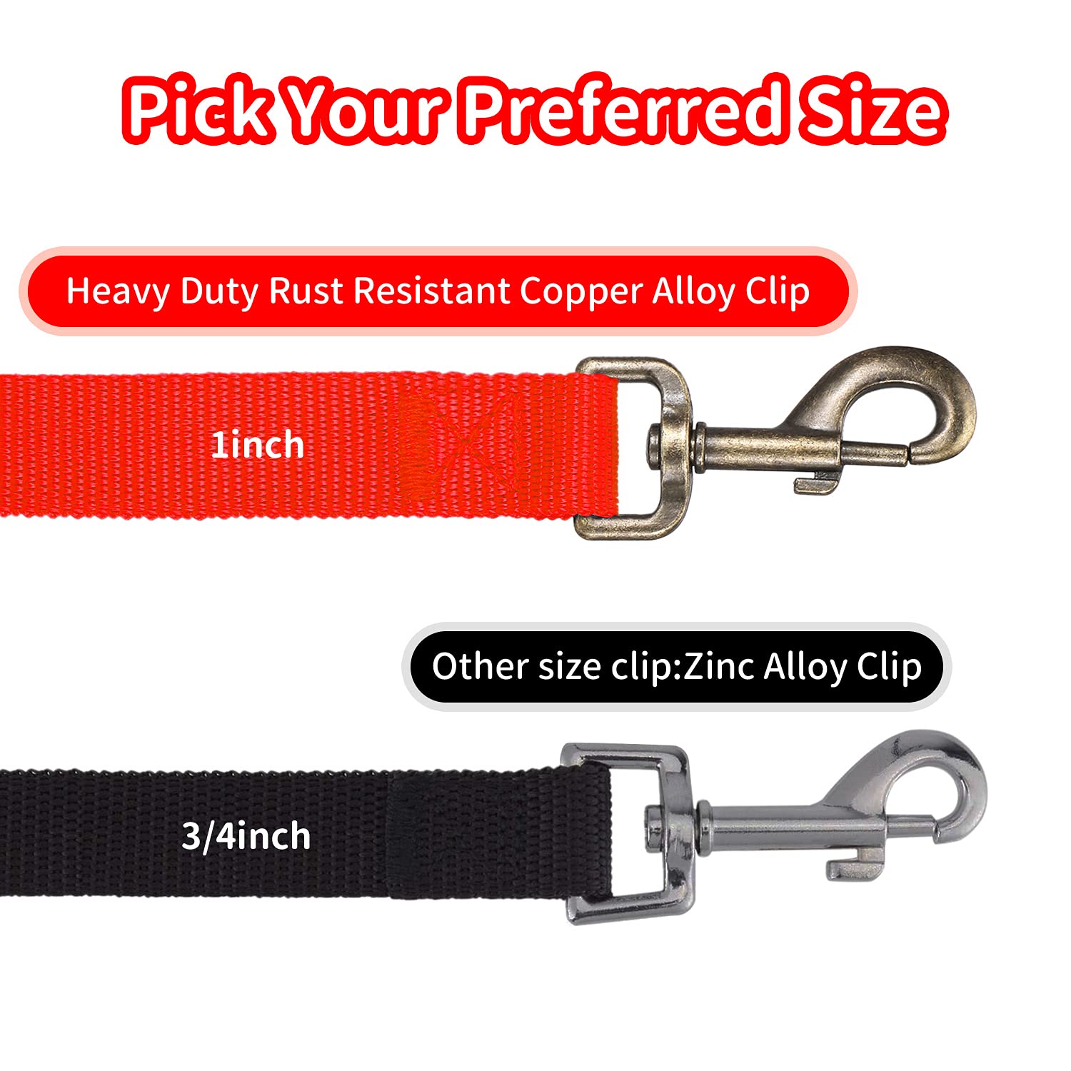 Hikiss Long Dog Leash Obedience Recall Training Agility Lead With Thickening Material For Large Dog - 15Ft 20Ft 30Ft 50Ft 100Ft Training Leash(Red 15Ft)