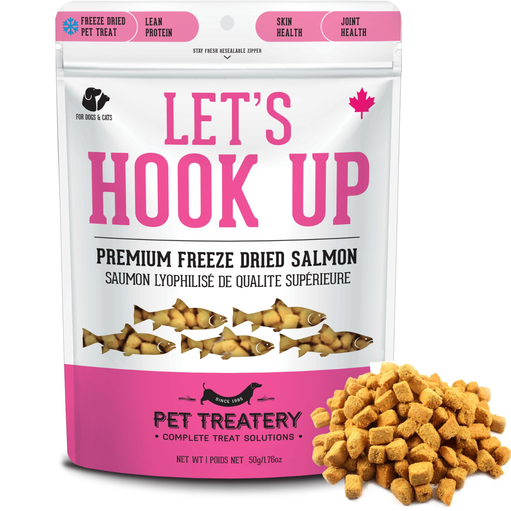 The Granville Island Pet Treatery Freeze Dried Salmon Treats for Dogs & Cats (1.76 oz, Pack of 1) - Single Ingredient Dog Treats