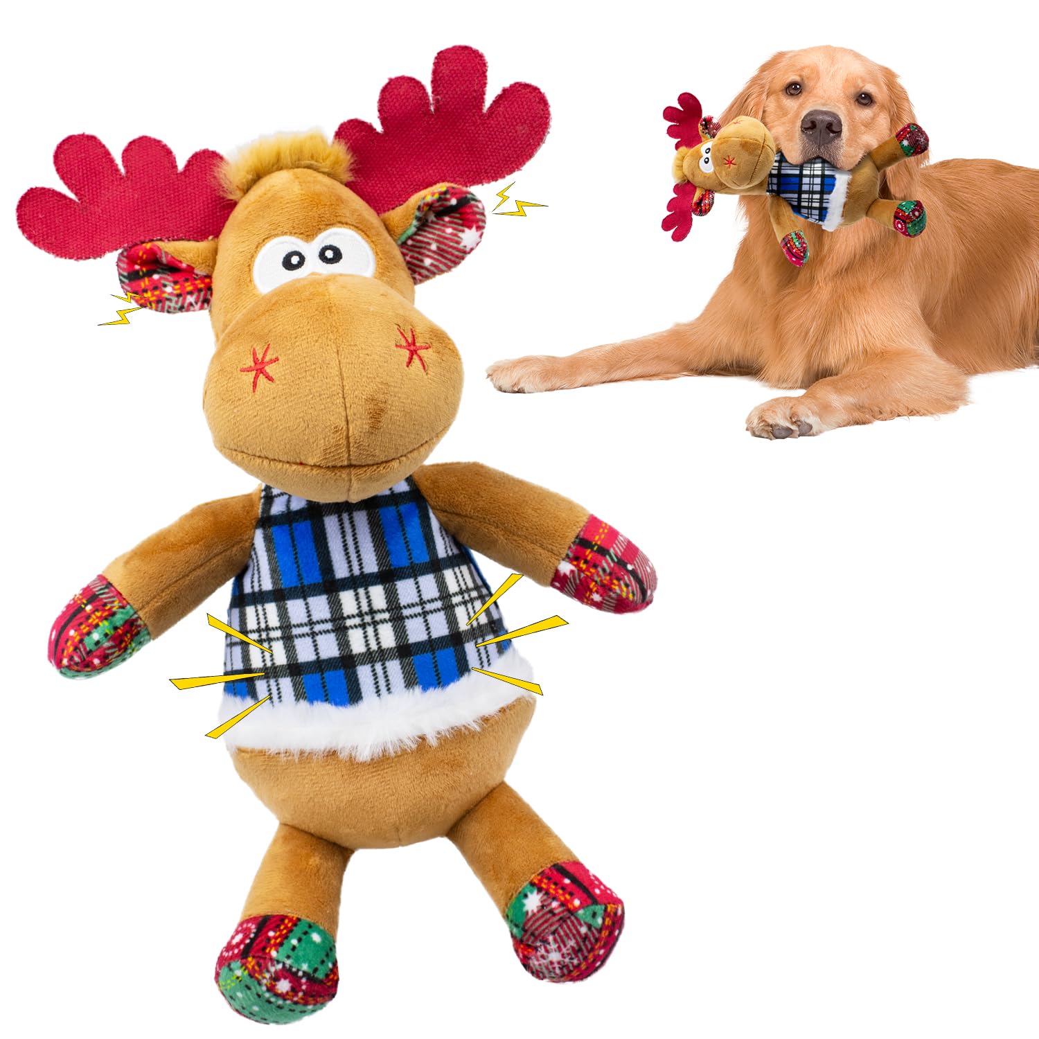 Cneeeeeb Dog Toys Squeaky Interactive Puppy Teething Chew Toy With Crinkle Sound Paper Tail Stuffed Pp Cotton,Keep Them Busy, La