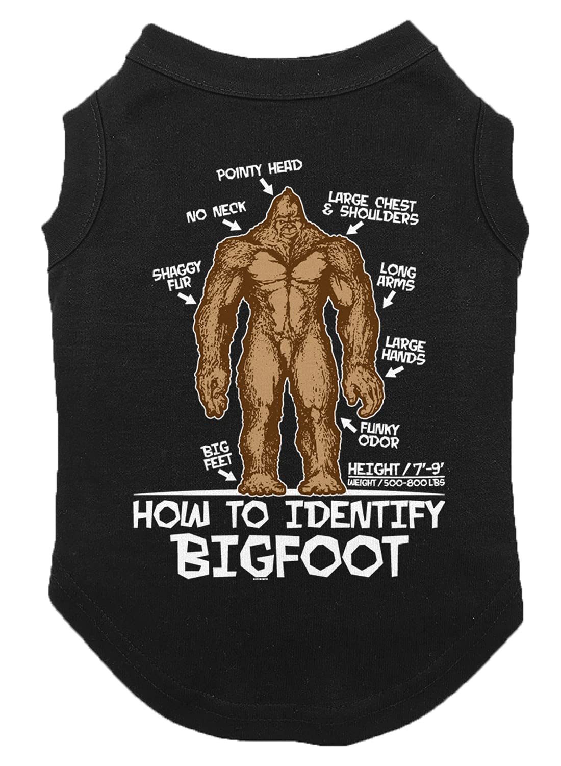 How To Identify Bigfoot - Dog Shirt (Black, 3X-Large)