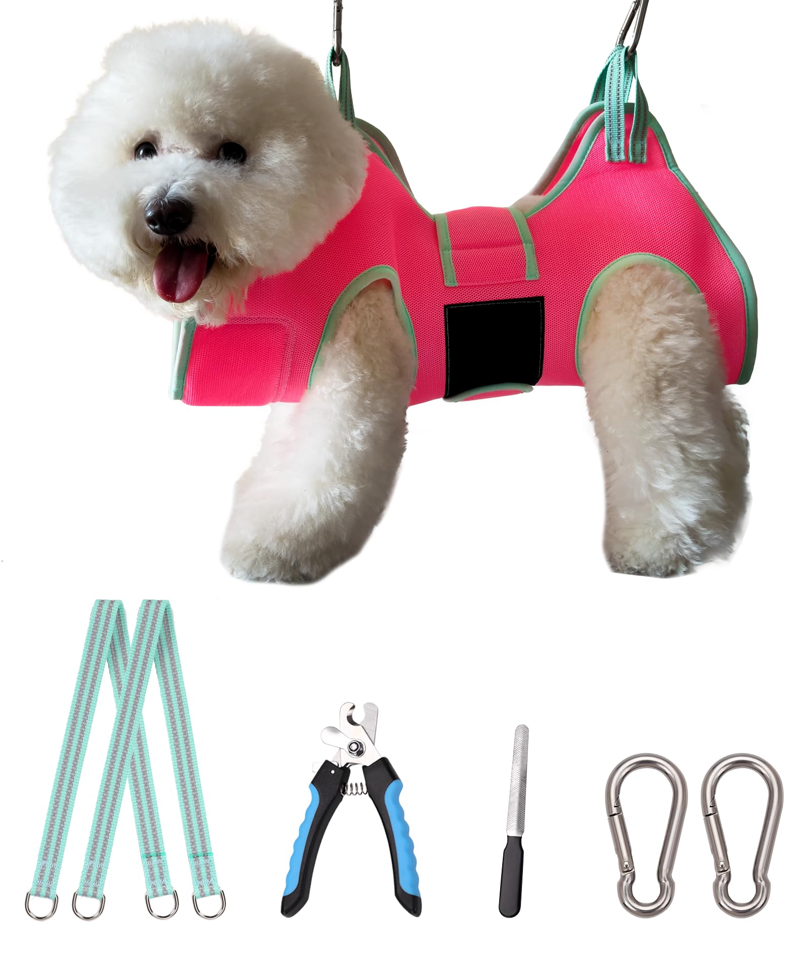 Kkiimatt Dog Grooming Hammock With Thick Fabric Neck Support & Wide Strap Restraint For Small Dogs