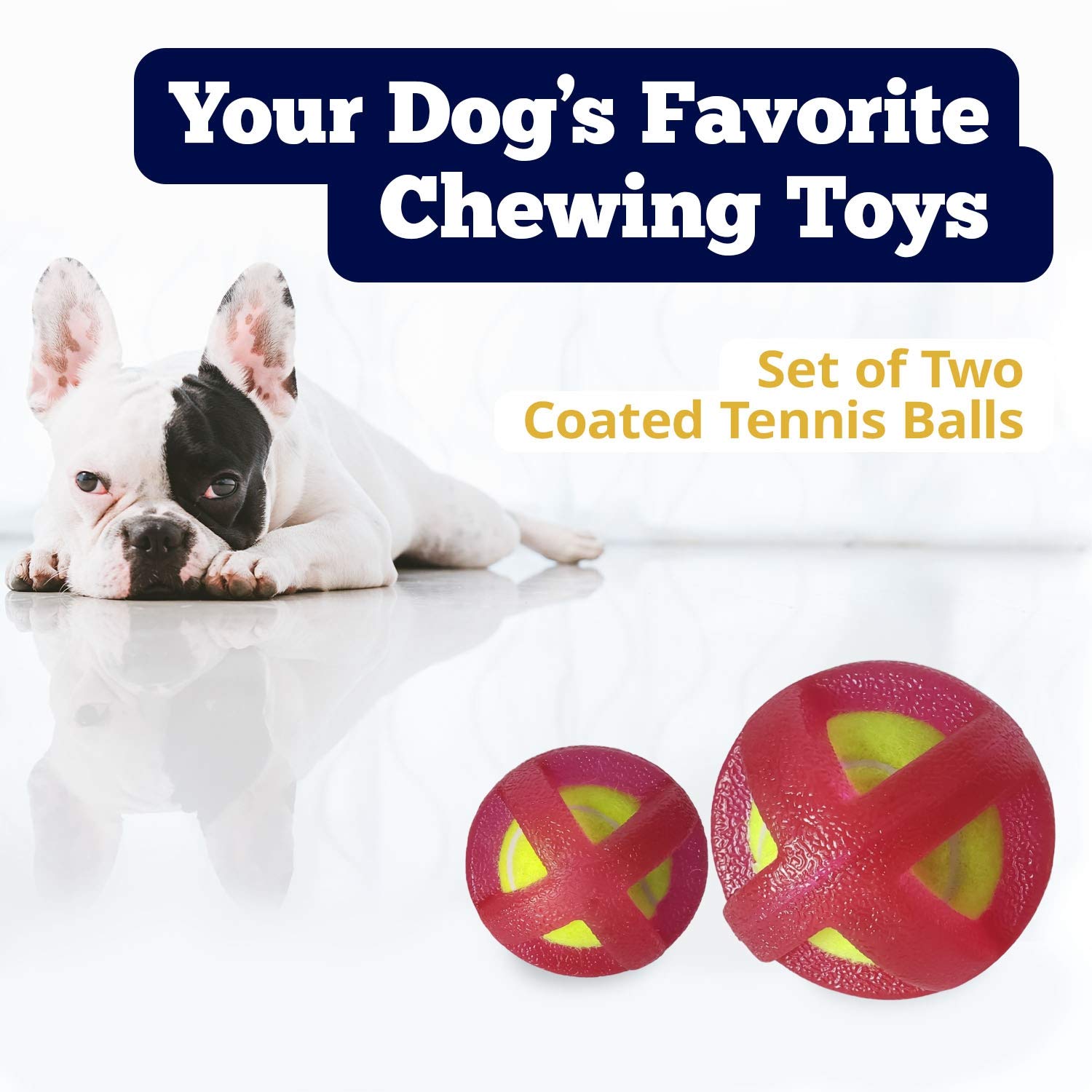 American Pet Supplies Tennis Balls, Tpr Coated Tennis Ball Set, Chewing Toys For Puppies And Dogs (Red)