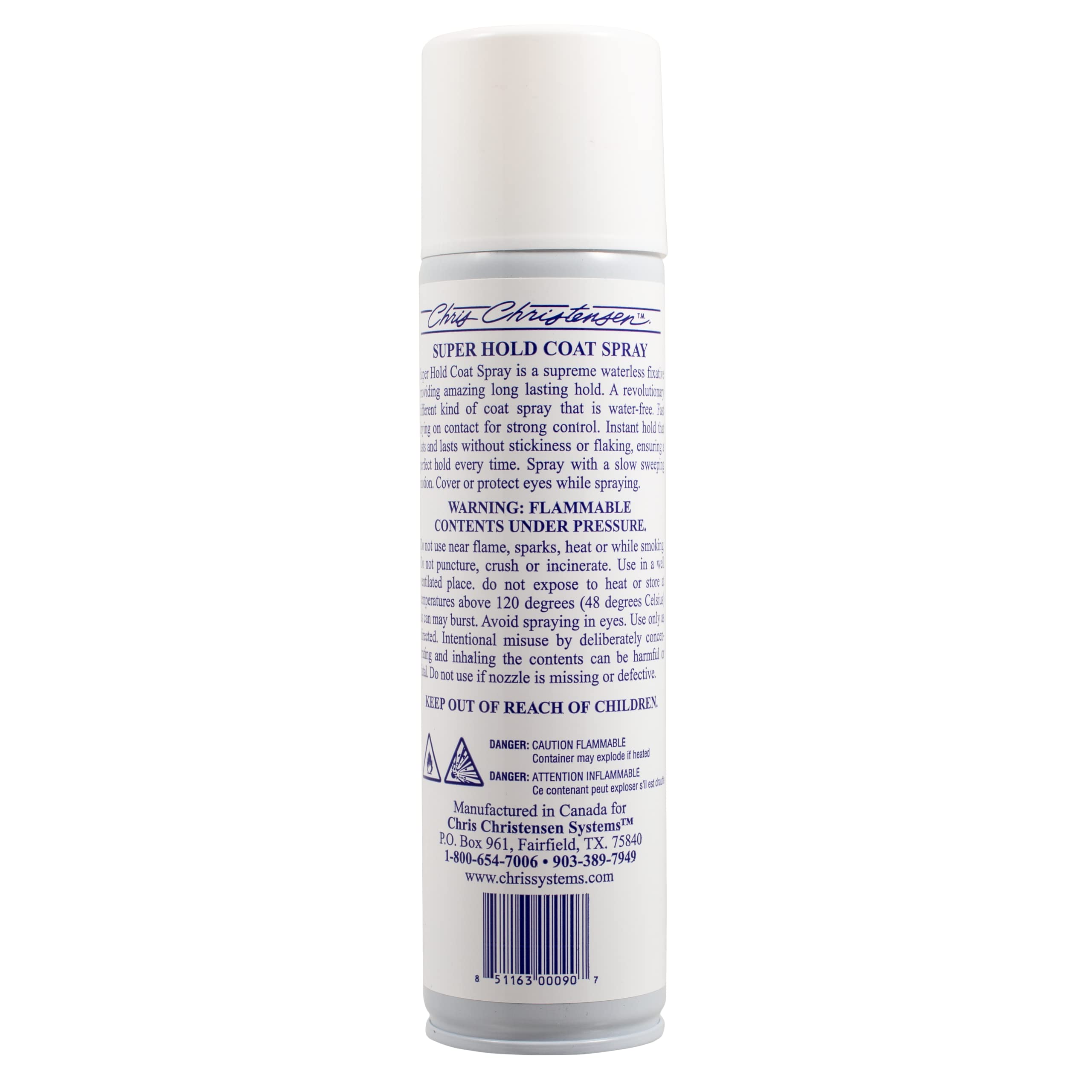 Chris Christensen Super Hold Waterless Dog Coat Spray, Groom Like A Professional, Strong Hold, Made In Usa, 10 Oz Aerosol