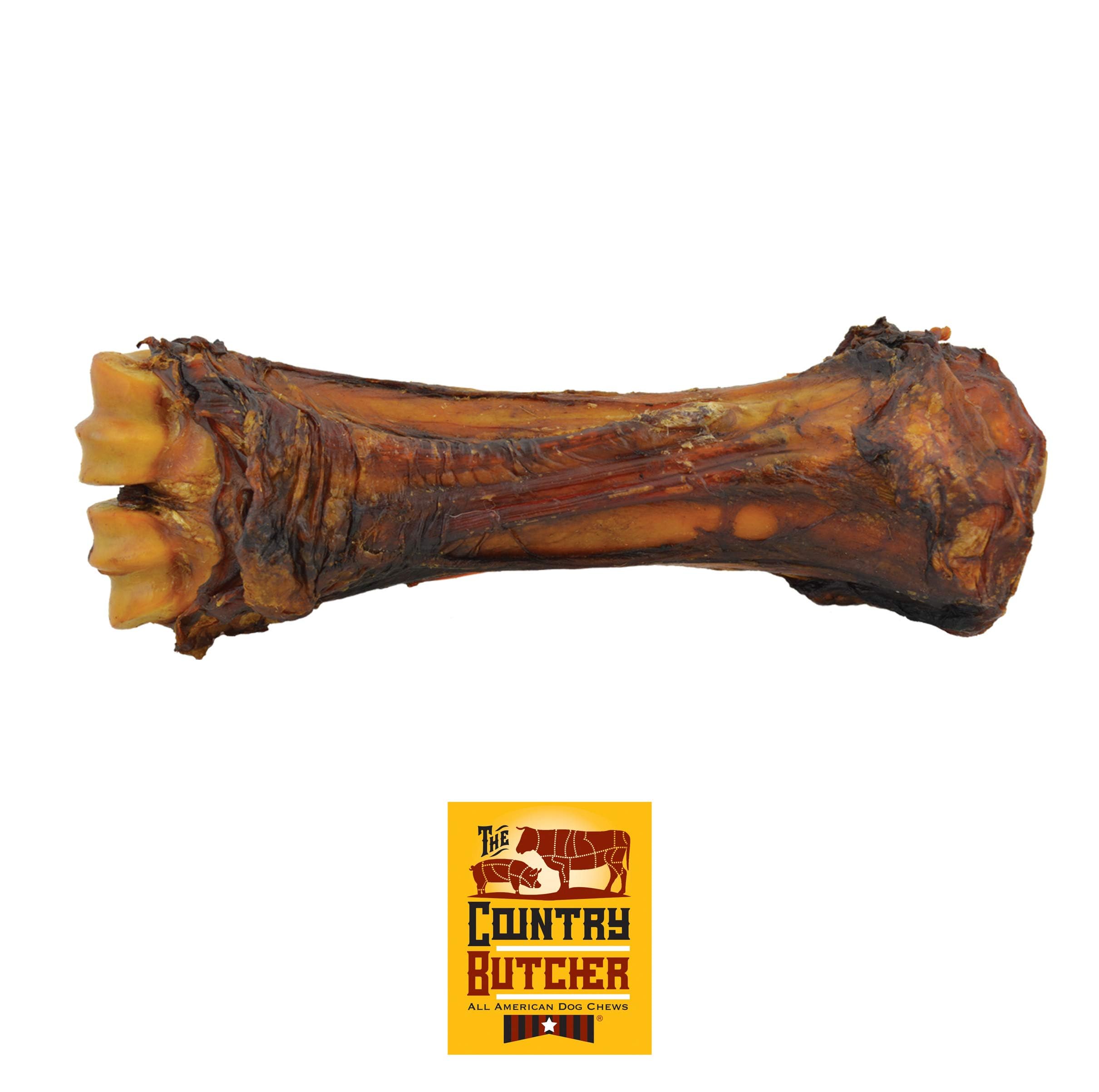 THE COUNTRY BUTCHER Beef Shank Dog Bonesfor Aggressive Chewers, Large Breed Dog Treat, Natural, Tough, Chew Toy, Made in The USA