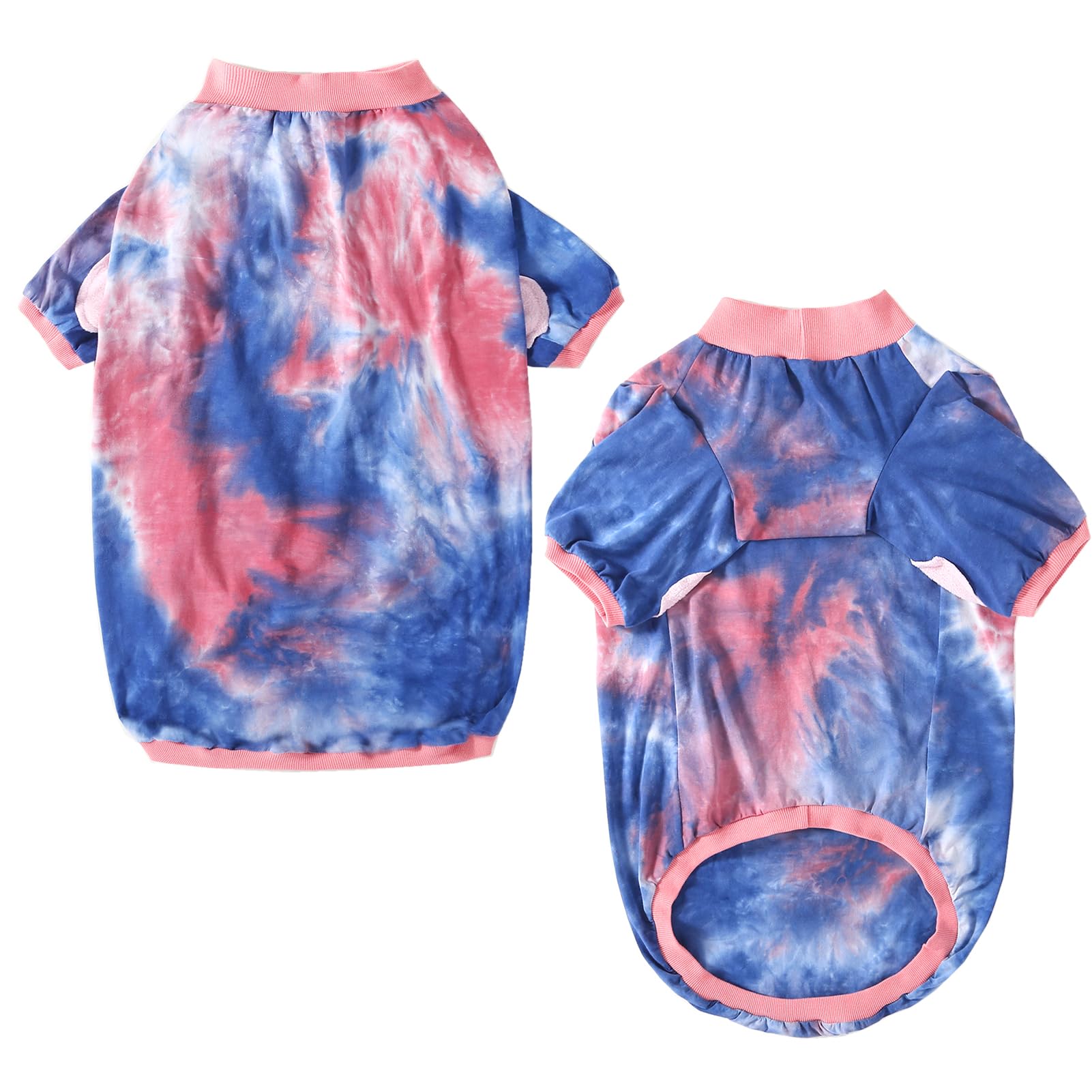 PriPre Dog Cotton Pink Blue T-Shirts Soft and Stretchy Dog Shirt Pajamas Pets Clothes for Extra Large Dogs(3XL PinkBlue)