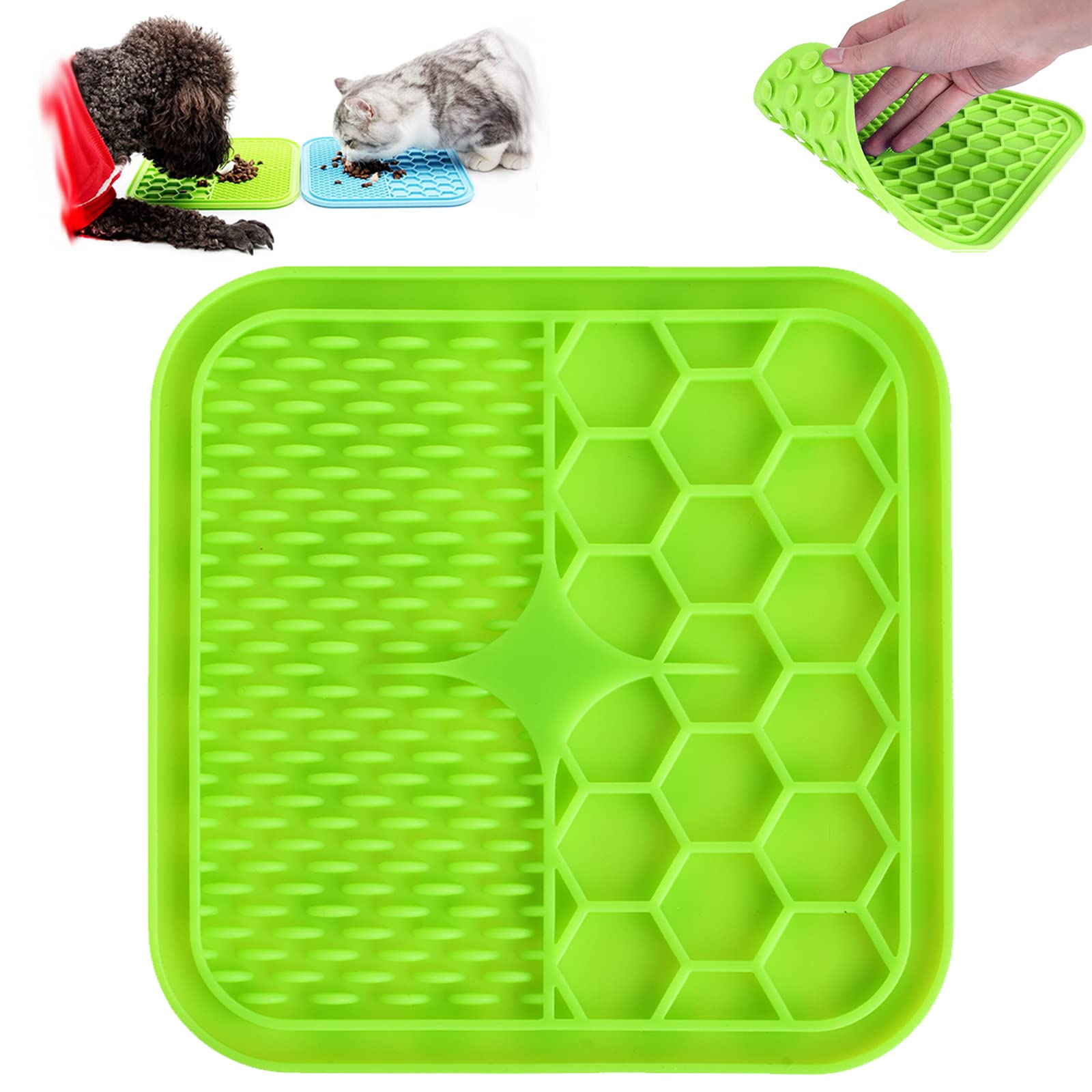 Kwispel Lick Mat for Dogs, Dog Lick Mat with Suction Cups for Anxiety, Peanut Butter Dog Licking Mat Slow Feeder Dispensing Trea
