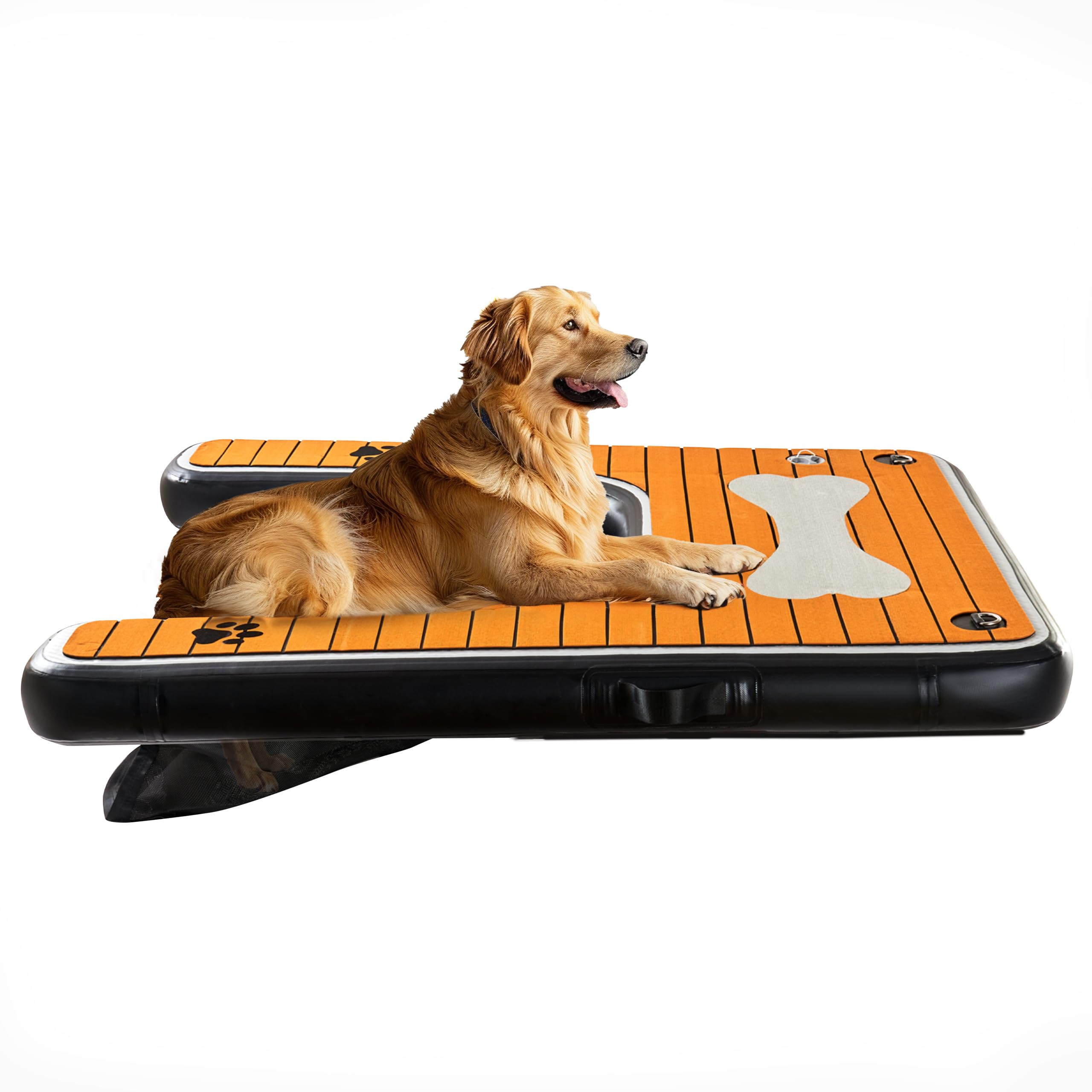 Pohare Dog Pool Ramp - Inflatable Dog Boat Ramp (48'' X 35''), Safe & Easy Water Access, Supports Dogs Up To 210 Pounds, Suitabl