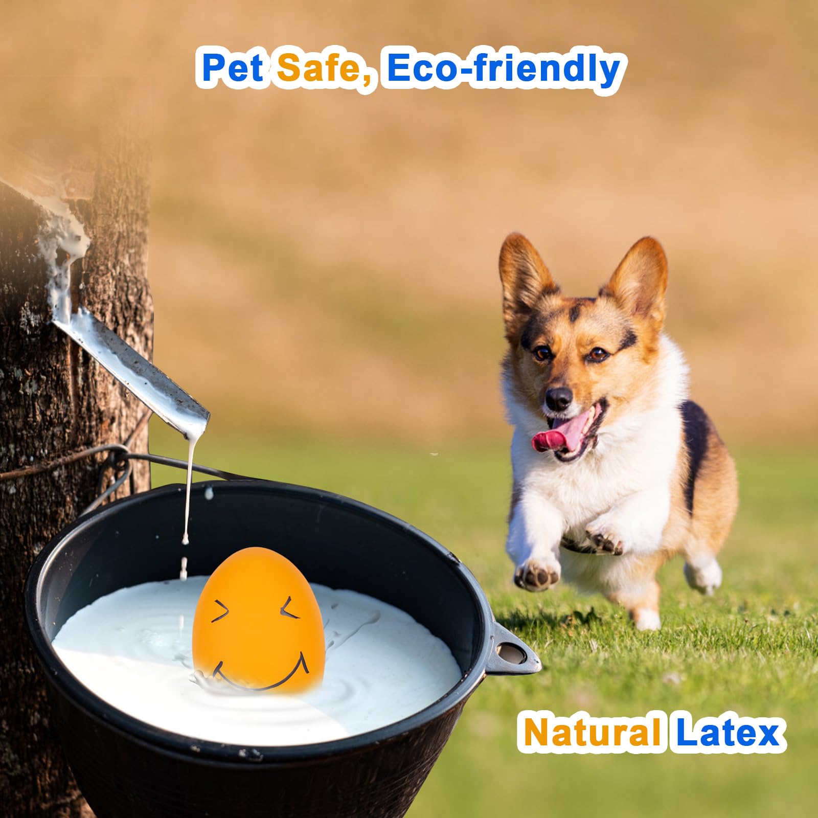 Gulucute Dog Squeaky Toy Latex Bouncy Egg Balls Squeaker For Small Dogs Puppy Durable Rubber Squeak Balls For Teddy Interactive