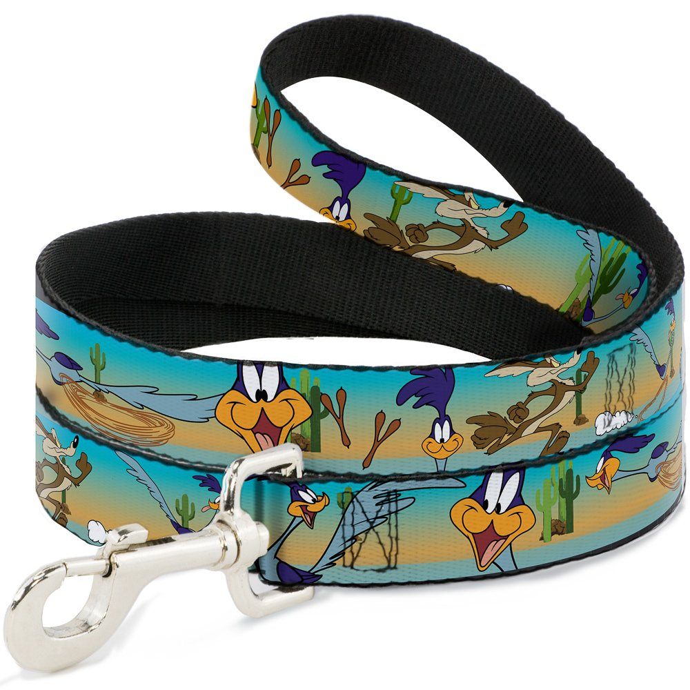 Buckle-Down Pet Leash - Road Runner/Wile E. Coyote Scene1 Brown Fade - 4 Feet Long - 1'' Wide