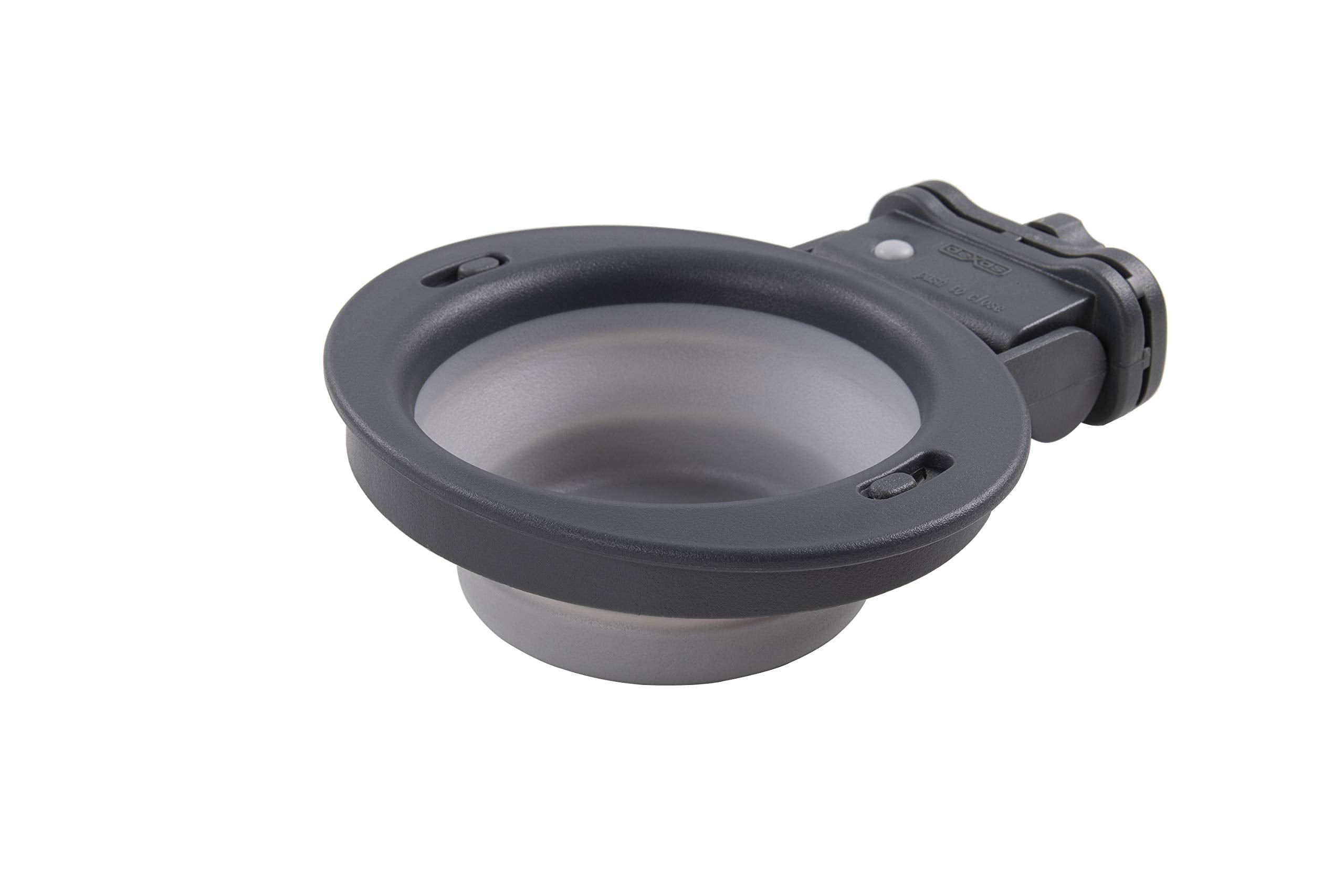 Dexas Popware for Pets Collapsible Kennel Bowl, Light Gray, Round (PW270432429)