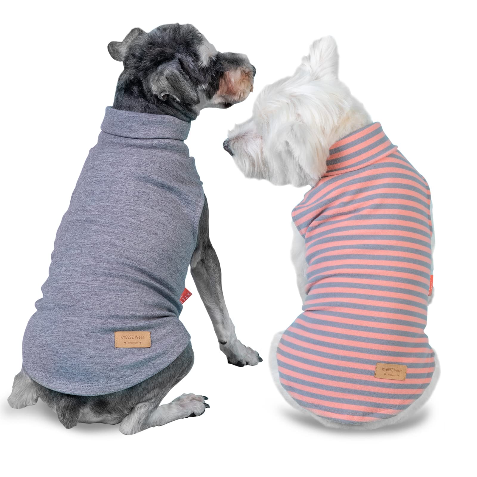 Kyeese 2Pack Dog Coat Turtleneck Stretchy Dog Sweater Super Soft Dog Cold Weather Coat For Small Dogs In Sleeveless Design, Grey