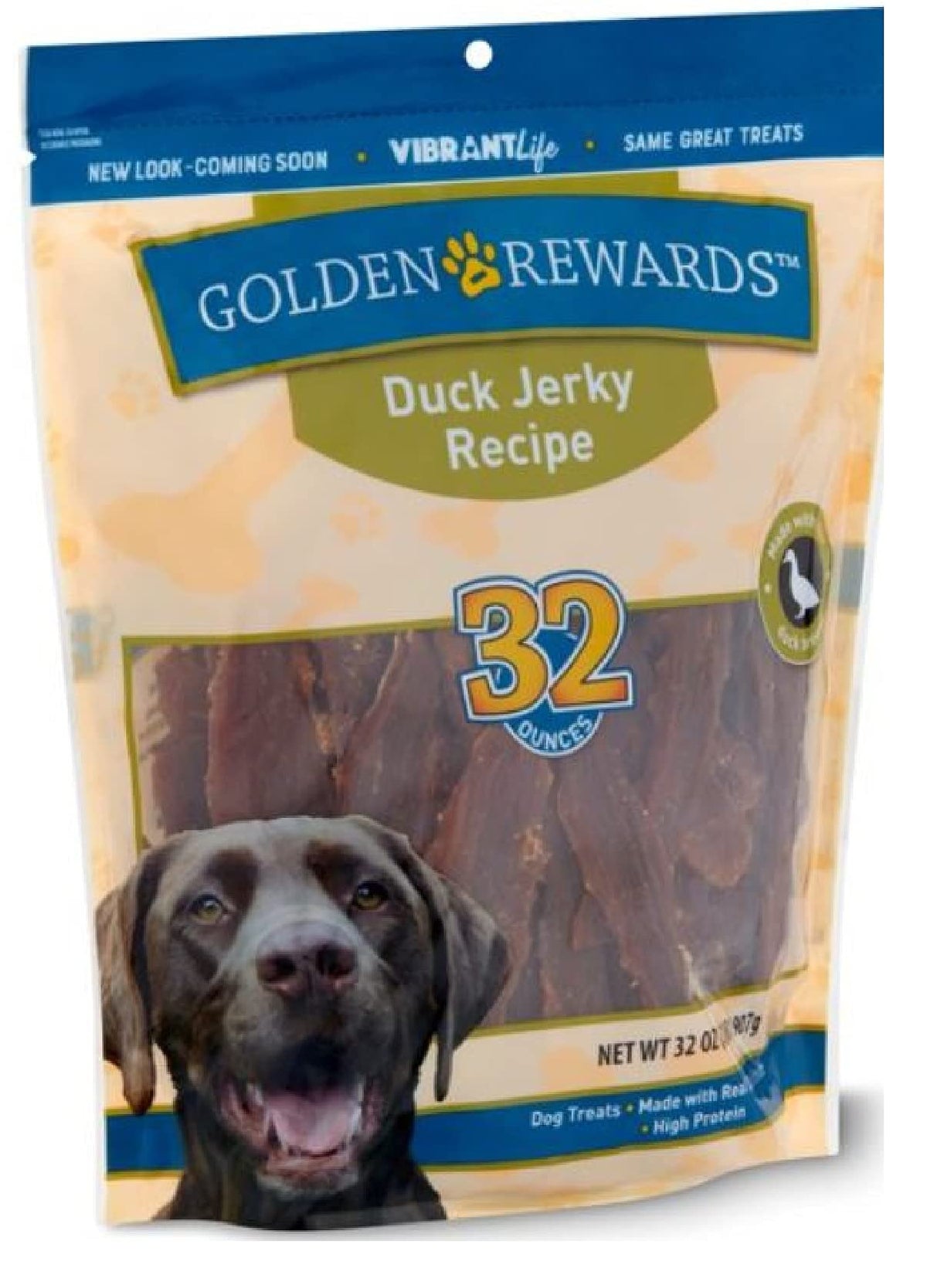 Golden Rewards Duck Jerky Dog Treats, 32 Oz