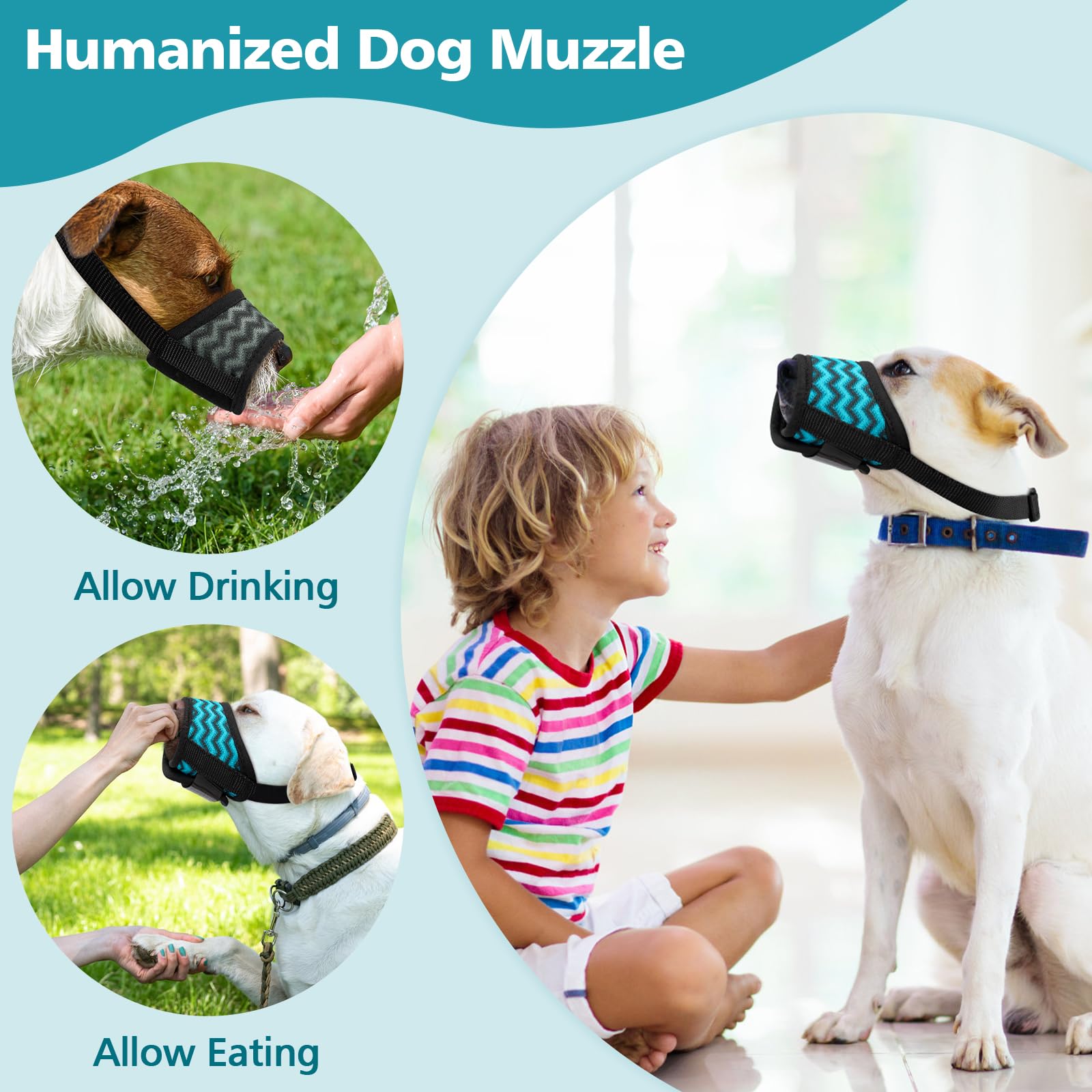 Coppthinktu Dog Muzzle For Small Medium Large Dog, Soft Mesh Muzzle For Dog Adjustable Dog Muzzles To Prevent Biting Dog Mouth G