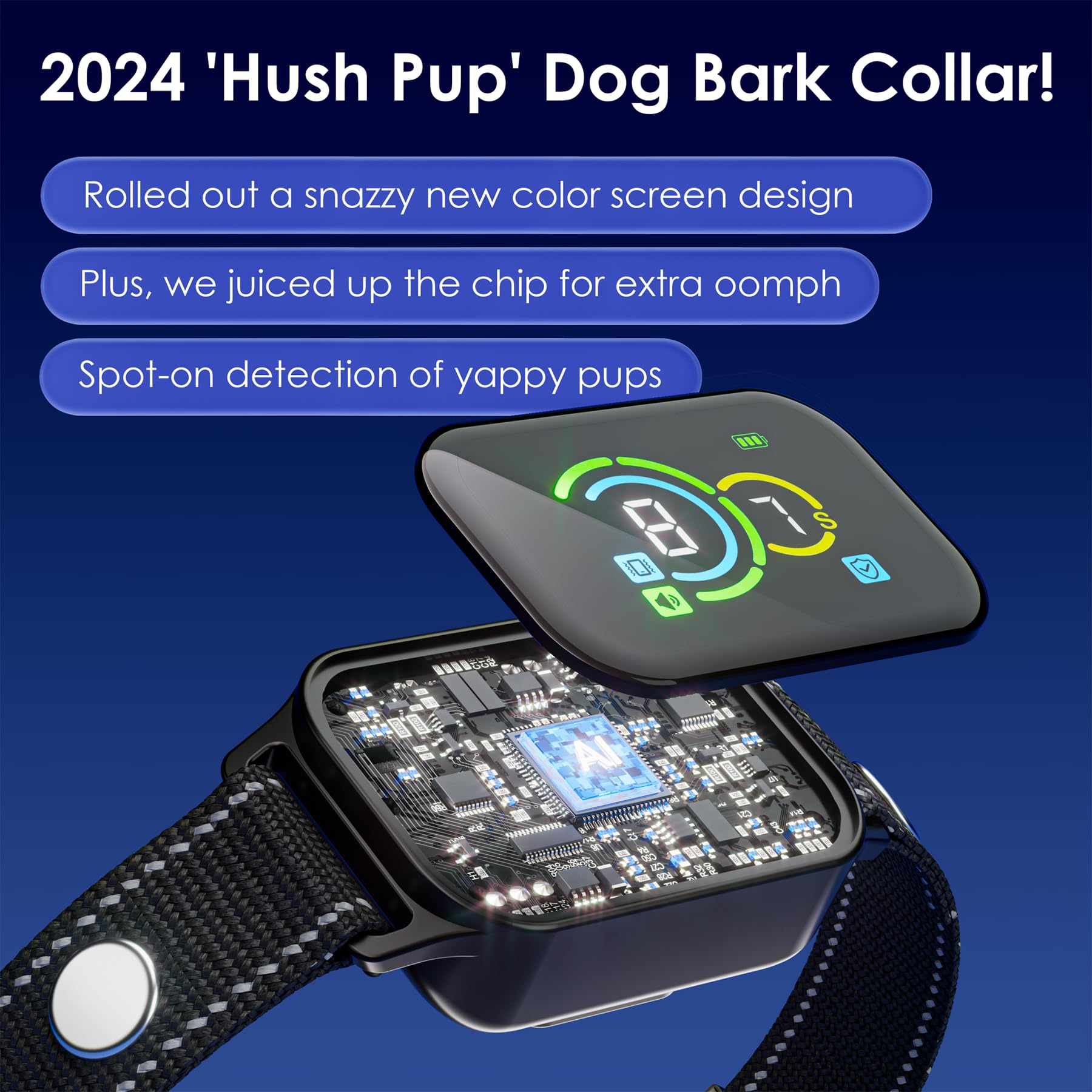 Dog Bark Collar,Bark Collar For Small Dogs,Humane Barking Collar,Auto Barking Collar,Adjustable Beep Vibration Modes And 7 Sensi