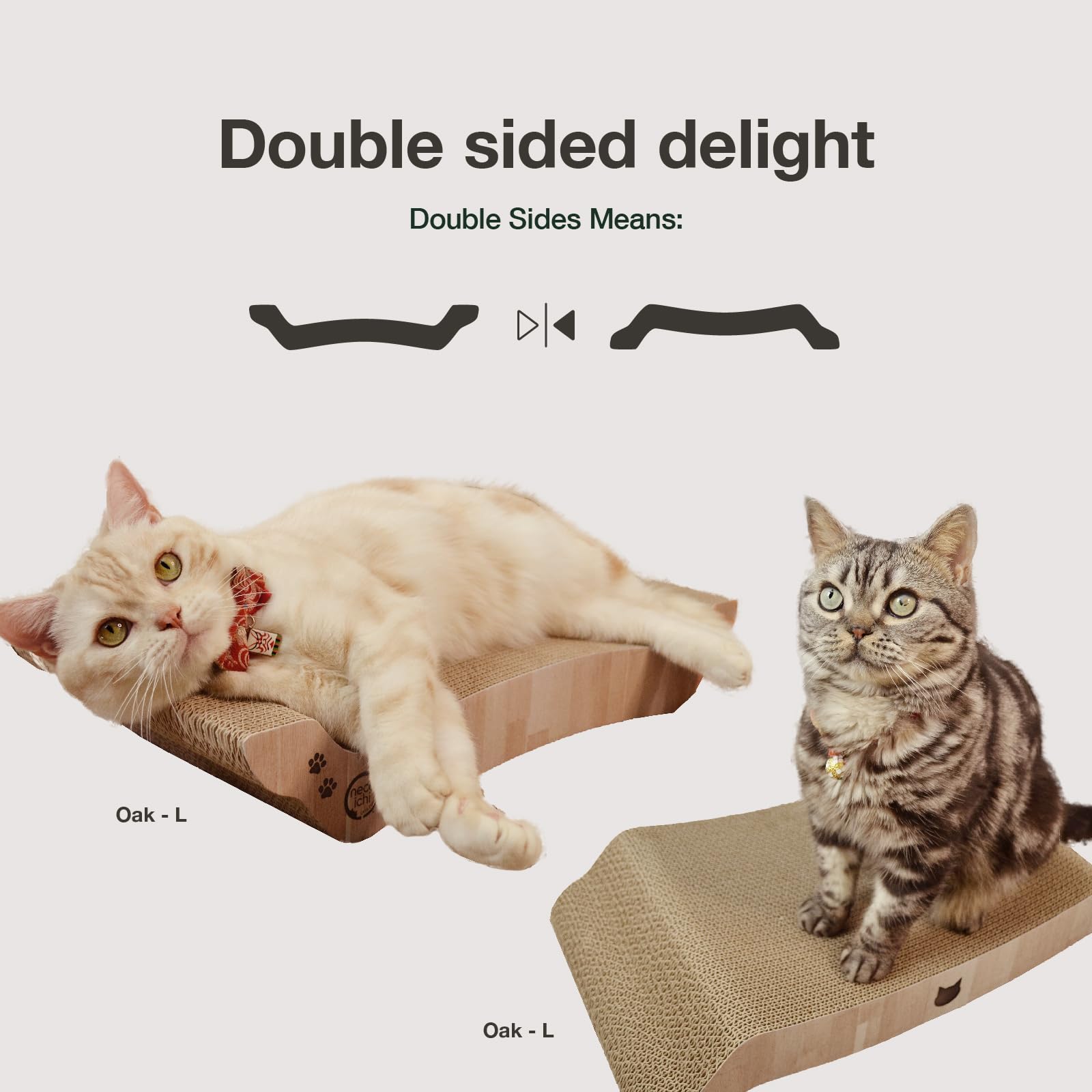Necoichi Premium Comfort Series Cat Scratcher Curved Lounger And Scratcher Bed (C.Oak Bed, Large)