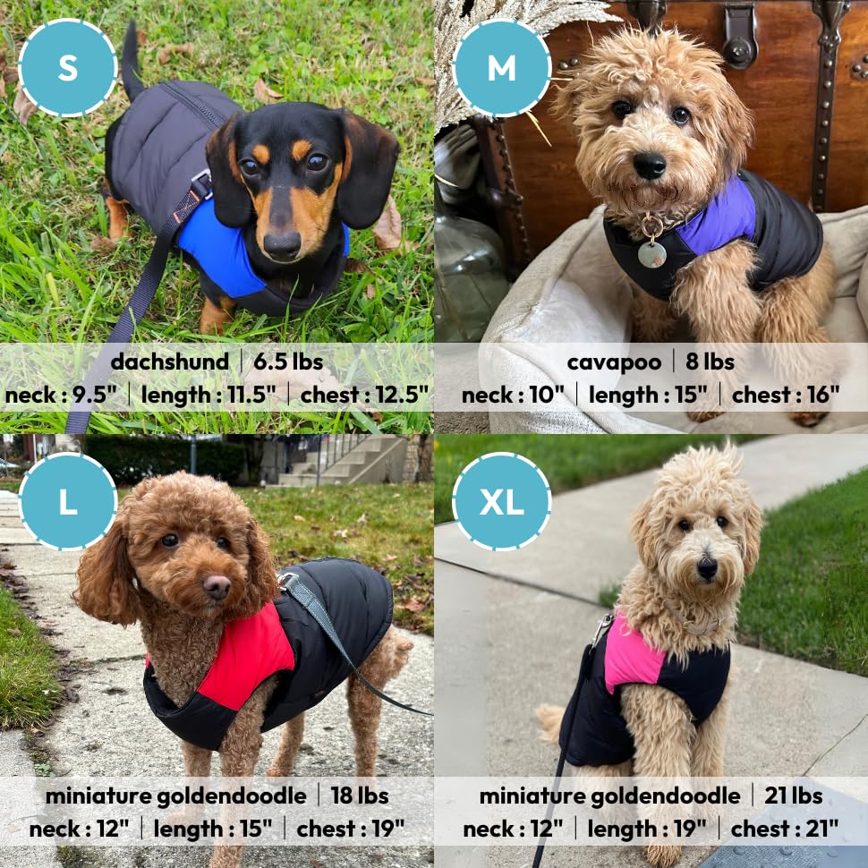 Gooby Padded Vest Dog Jacket - Red, X-Small - Warm Zip Up Vest Fleece Jacket With Dual D Ring Leash - Winter Water Resistant Swe