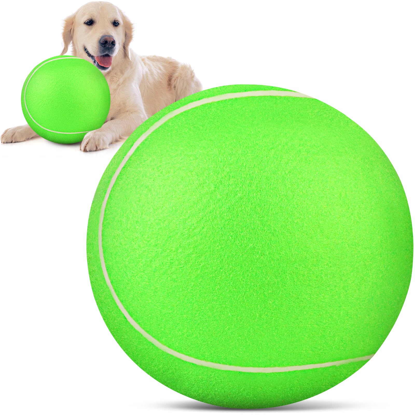 QDAN Giant Large Tennis Ball for Dogs: 9.5'' Big Ball for Dogs for Outdoor Play, Big Tennis Ball Dog Toy, Dog Tennis Ball for Sm