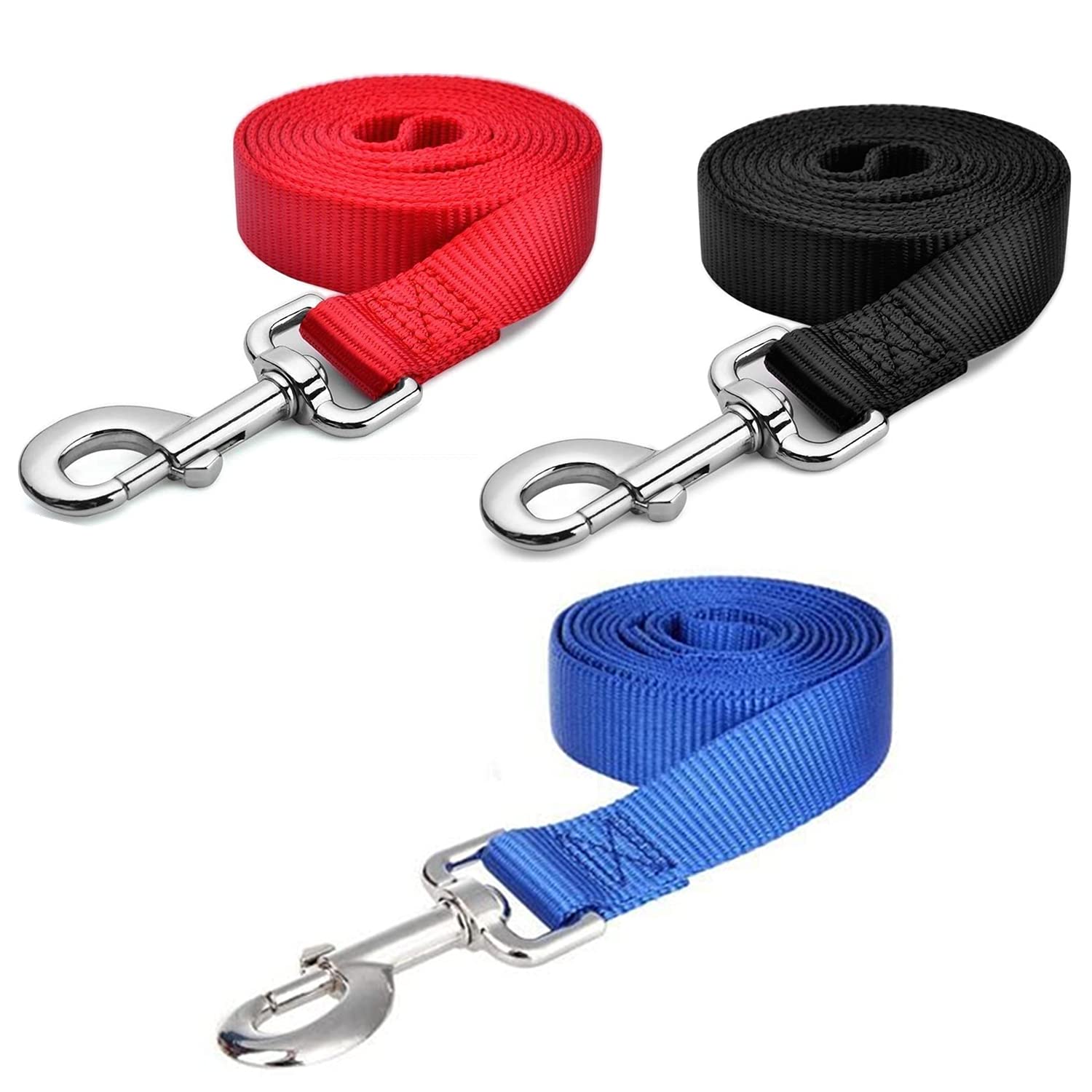 Hypeety Pet Dog Training Leash Strong Durable Nylon Lead, Traction Rope, 5 Feet Long For Puppy Kitty Rabbit Training Or Walk 3 P