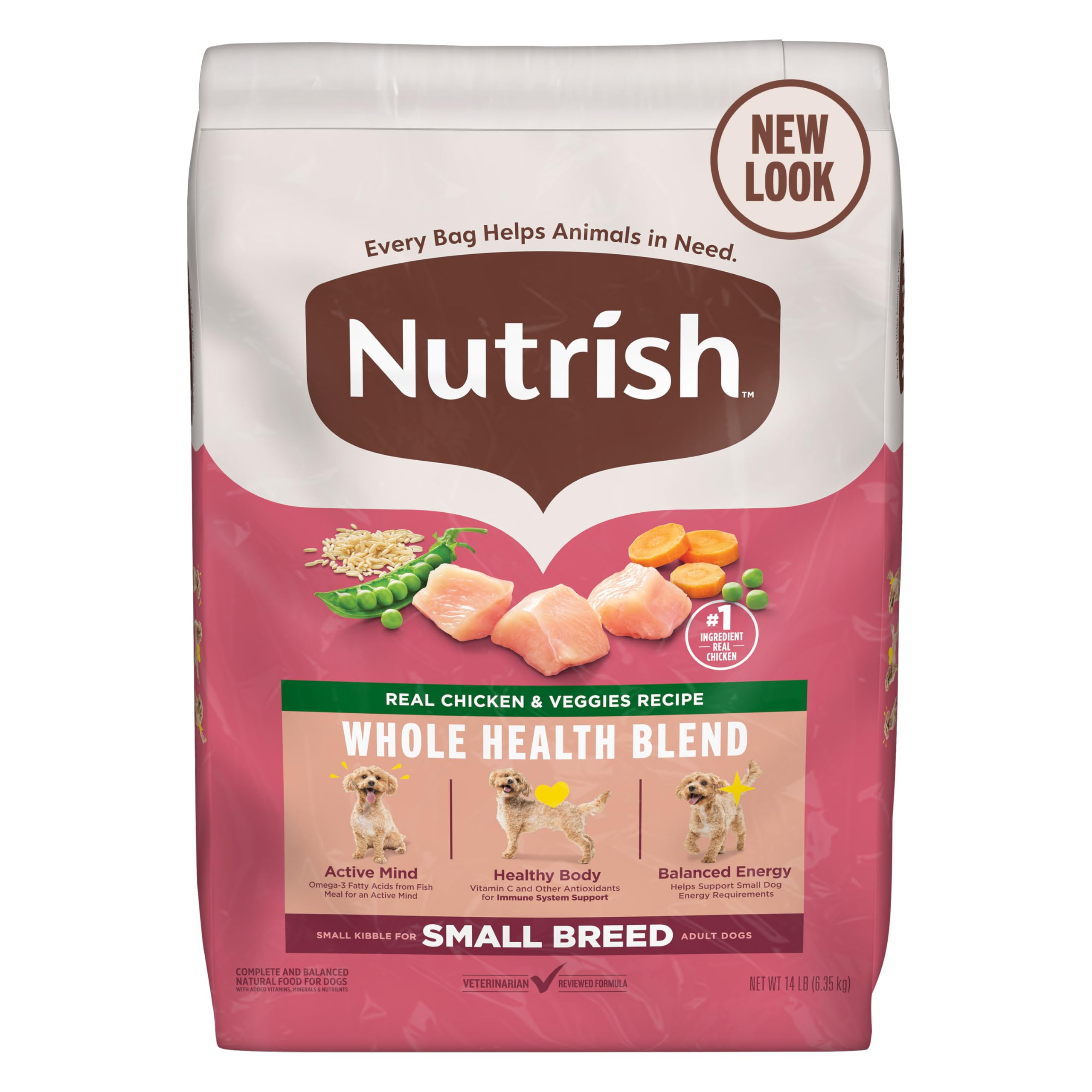Rachael Ray Nutrish Little Bites Dry Dog Food, Chicken & Veggies Recipe for Small Breeds, 14 Pounds