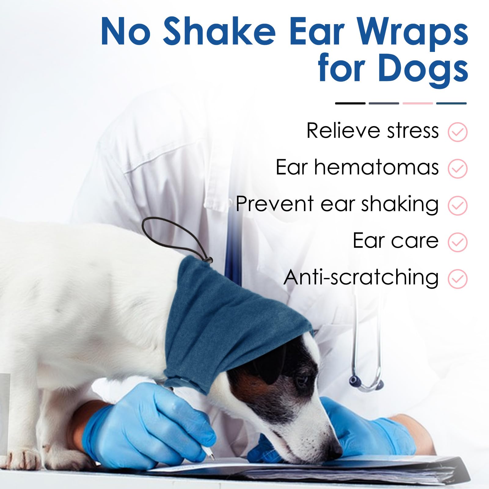 Sunfura Dog Calming Hoodie, No Shake Ear Wraps For Dogs Anxiety Relief, Pet Ear Cover Muffs Noise Protection For Firework, Groom