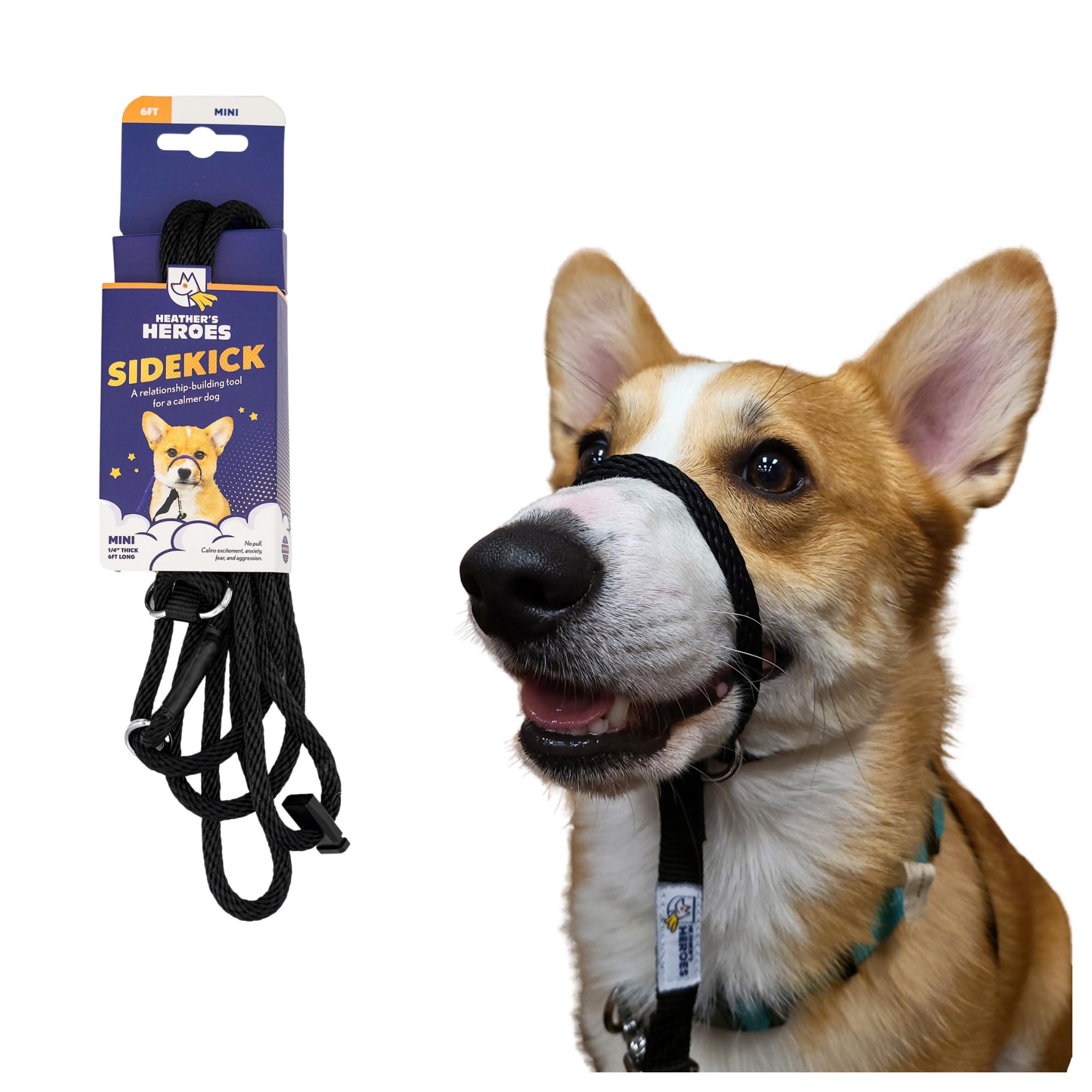 Heather'S Heroes The Sidekick No-Pull Leash Black