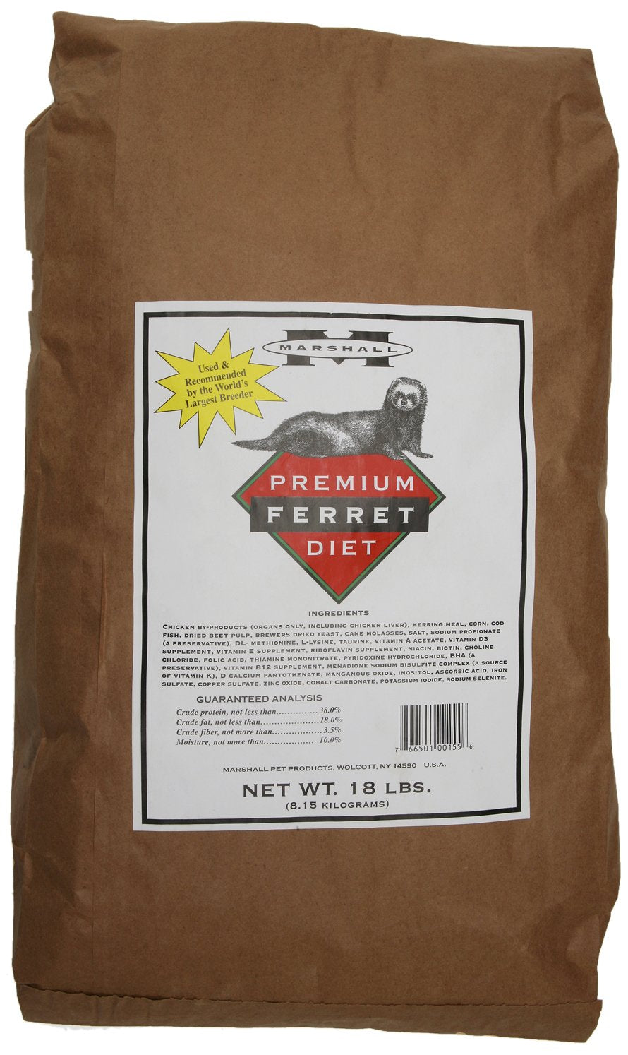 Marshall Premium Ferret Diet 18-Pound Bag