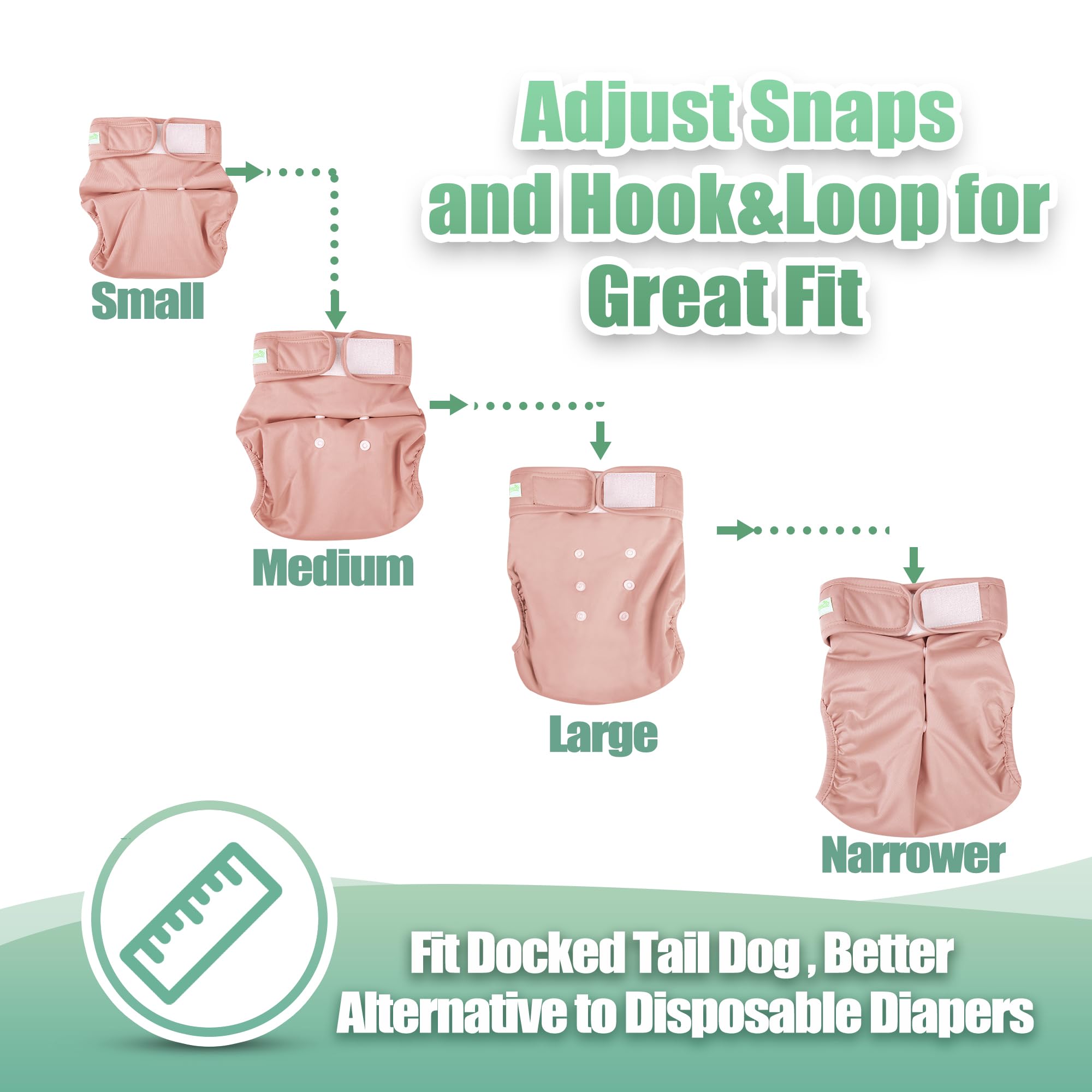 Wegreeco Frenchie Dog Diapers Female No Tail Hole,Washable Pet French Puppy Bulldog Diapers Female For Period Heat,Reusable Dogg