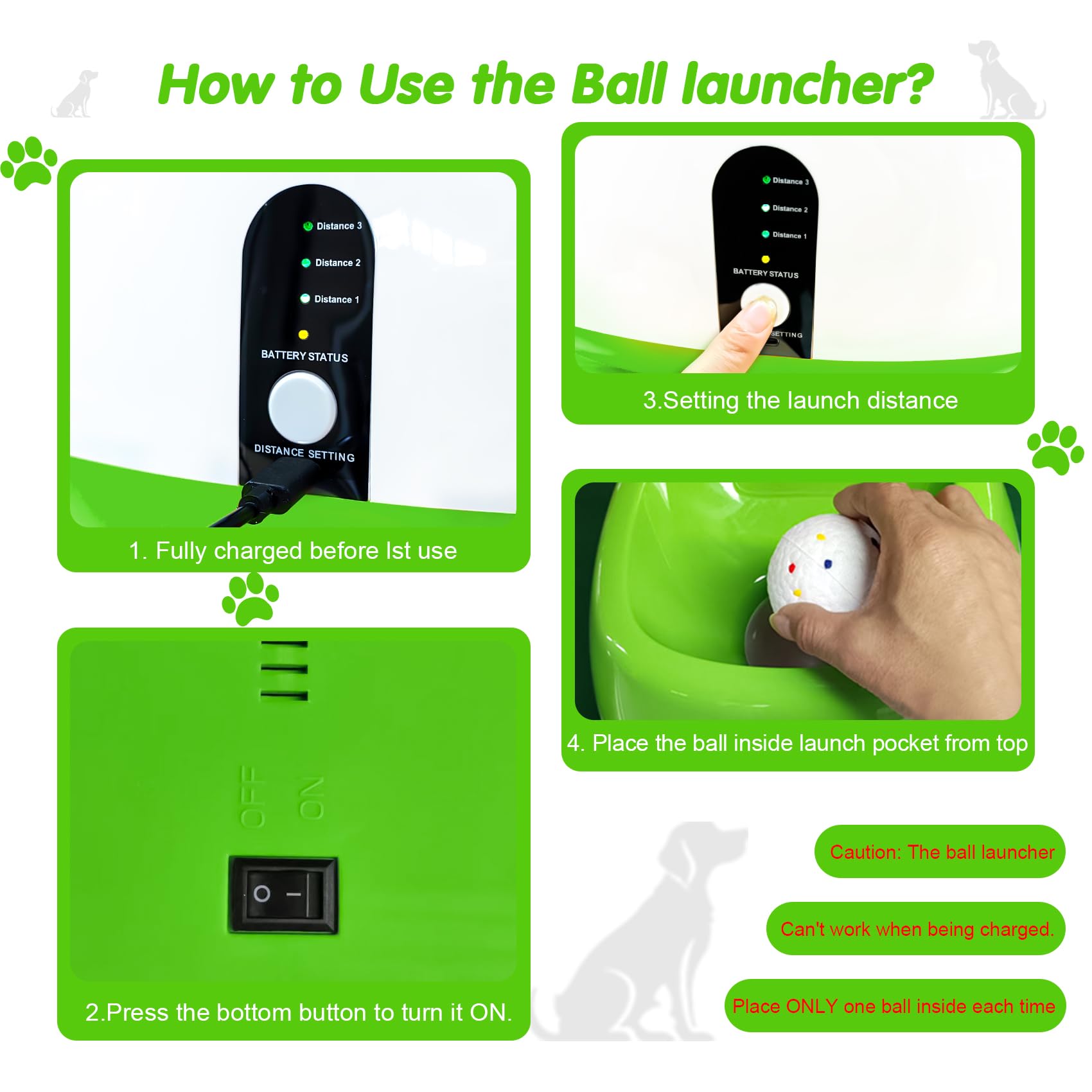 Mekaple Automatic Dog Ball Launcher, Upgraded Interactive Dog Balls Thrower With 3 Distance 29Ft-79Ft, Remote Control Ball Launc