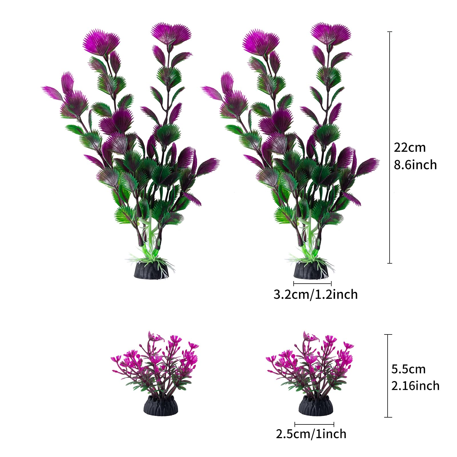 COMSUN 25 Pack Artificial Aquarium Plants, Small Size 4 inch Approximate Height Fish Tank Decorations Home D  cor Plastic Light