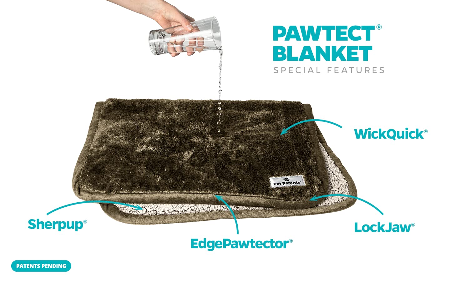 Pet Parents Pawtect Blanket, Premium Waterproof Cat & Dog Blanket with WickQuick & Sherpup Technology, Puppy Blanket, Waterproof