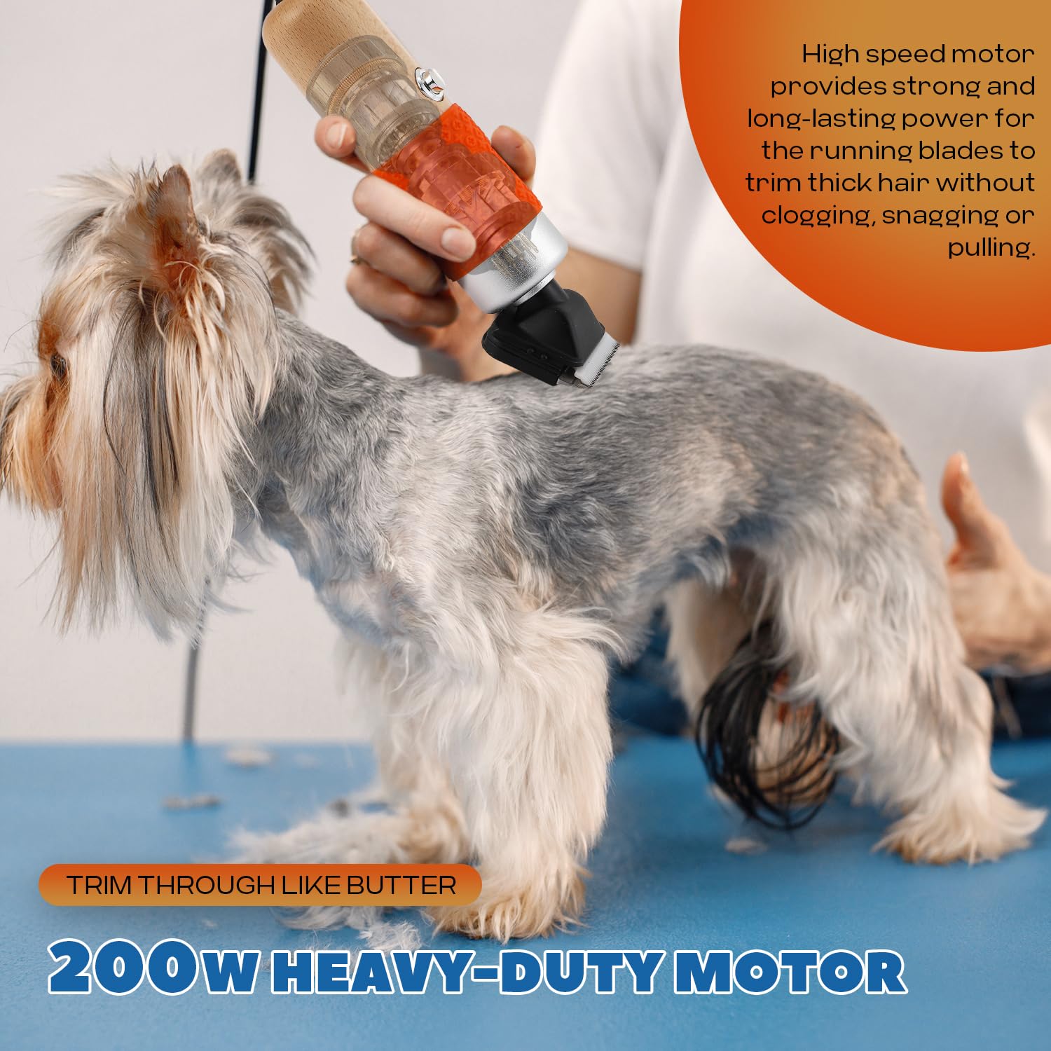 Luzrise 200W Pet Grooming Clippers For Thick Heavy Coats, 2000-6000Rpm Stepless Speed Control & 10Ft Power Cord, Low Noise< 50Db