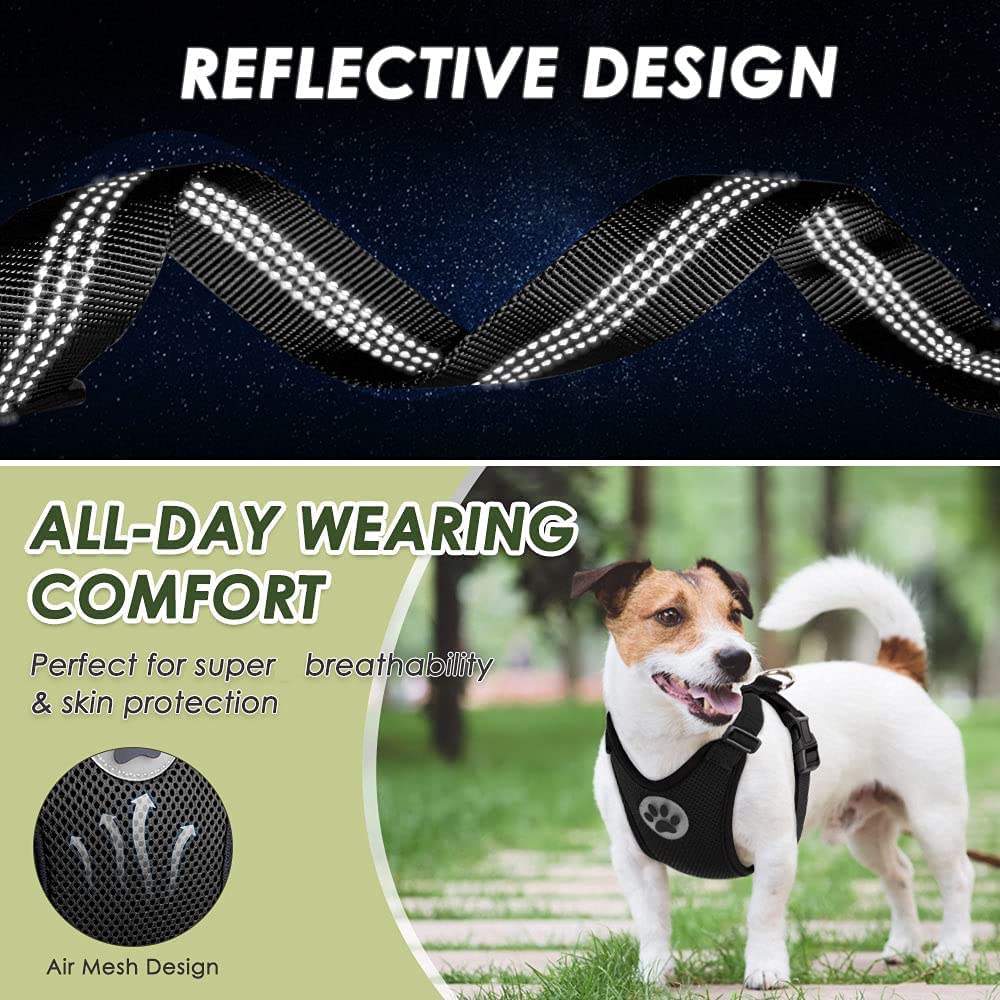 Lukovee Dog Safety Vest Harness Seatbelt, Dog Car Harness Seat Belt Adjustable Pet Harnesses Double Breathable Mesh Fabric Car Vehicle Connector Strap Dog